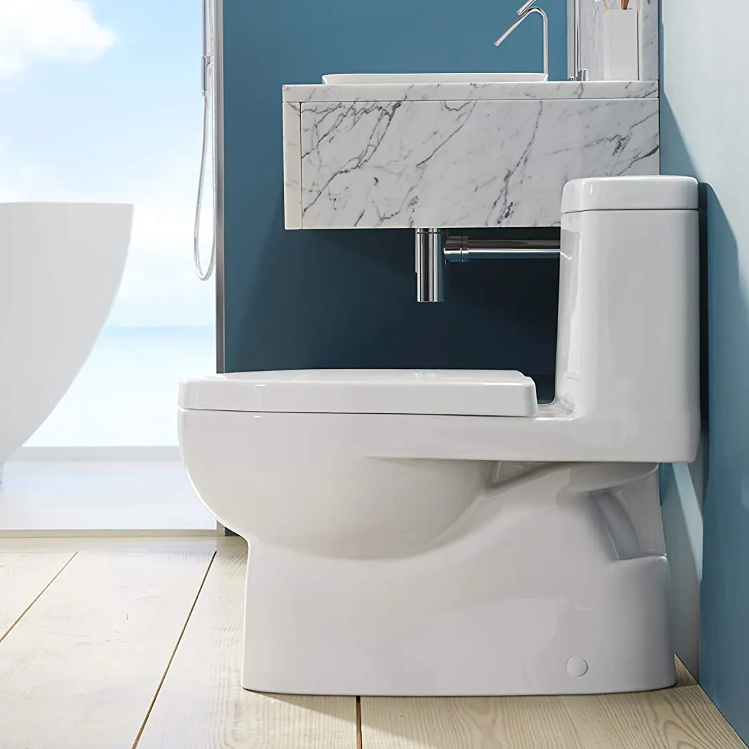 INODORO ONE PIECE CON ASIENTO ELONGADO CIERRE LENTO Y DOBLE PUSH REACH