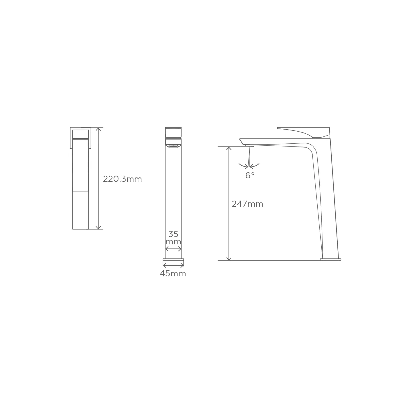 KUBIKA NEGRO MATE GRIFO DUCHA CABEZA CUADRADA 250MM