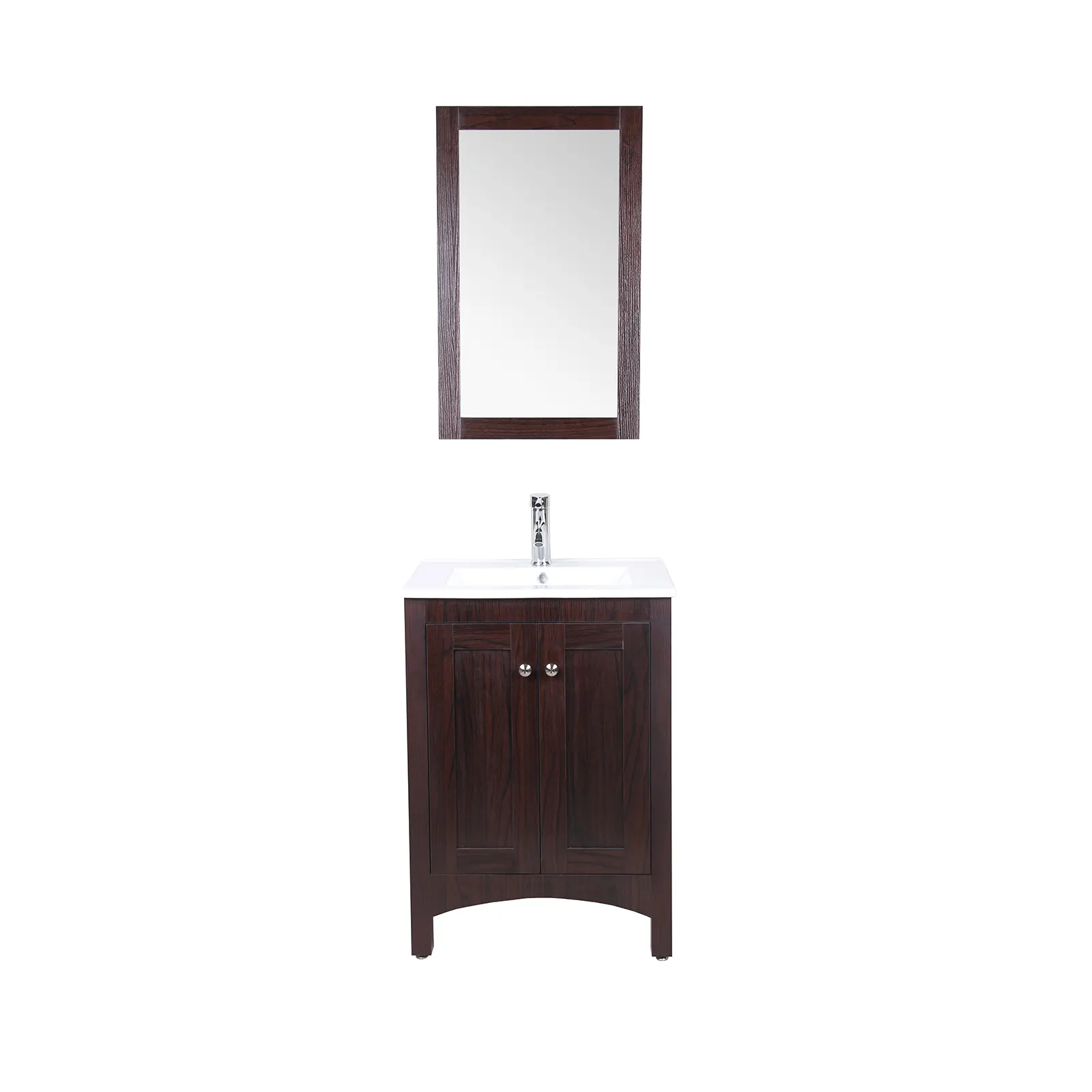 ALEXIA CAFE OSCURO MUEBLE DE BAÑO CON LAVAMANOS Y ESPEJO