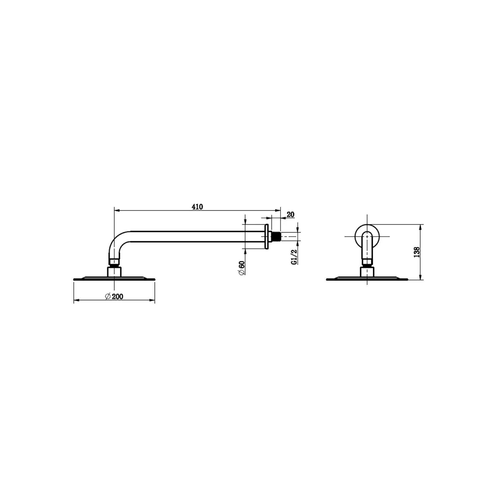 HOME SATIN INOX GRIFO DUCHA BRAZO Y CABEZA REDONDA