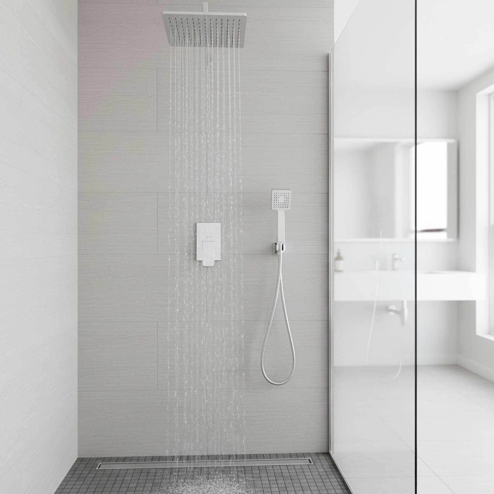 GRIFO DUCHA SCUADRA CROMO MONOMANDO EMPOTRADO C/DIVERTER