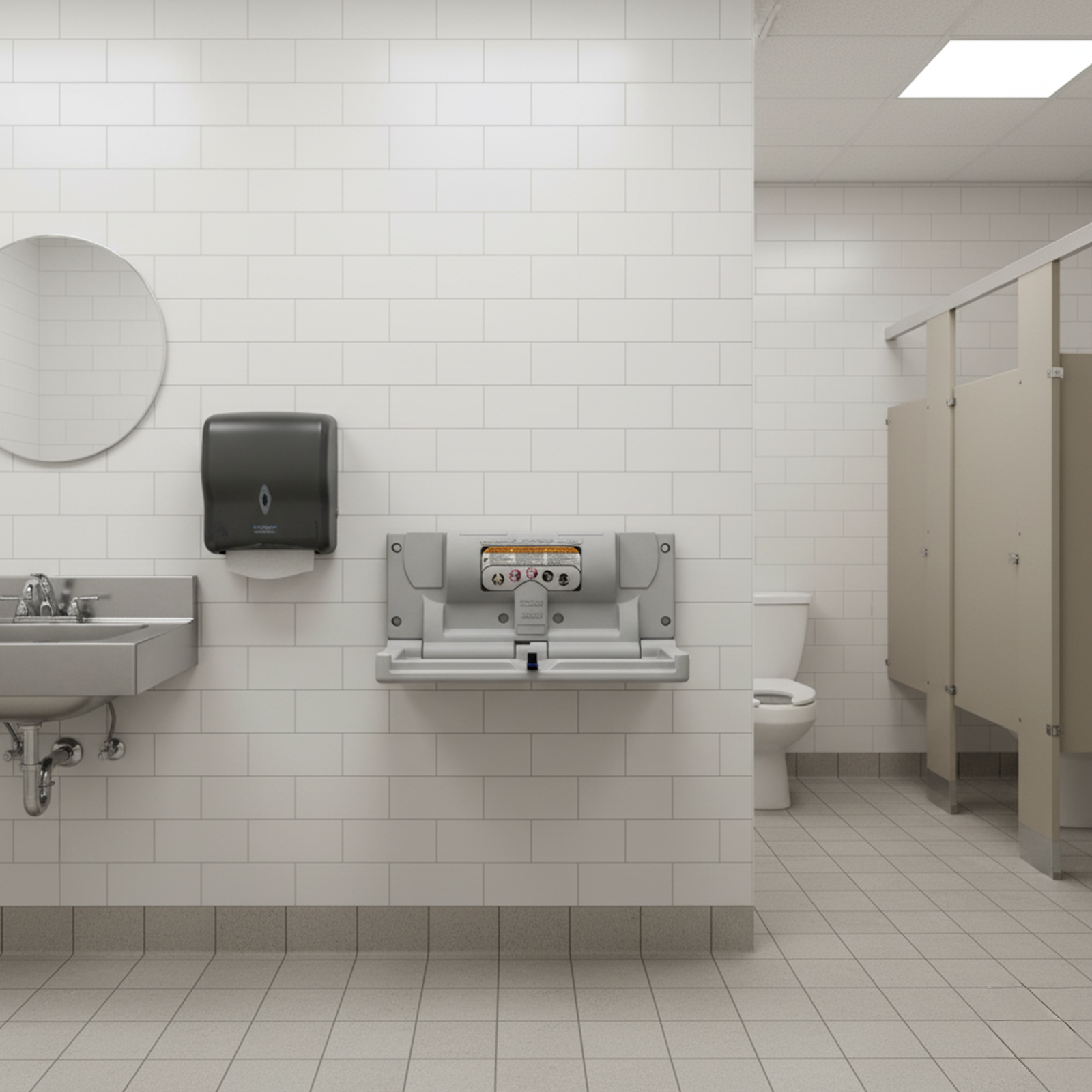 CAMBIADOR DE PAÑAL BRADLEY GRIS PLÁSTICO RECTANGULAR