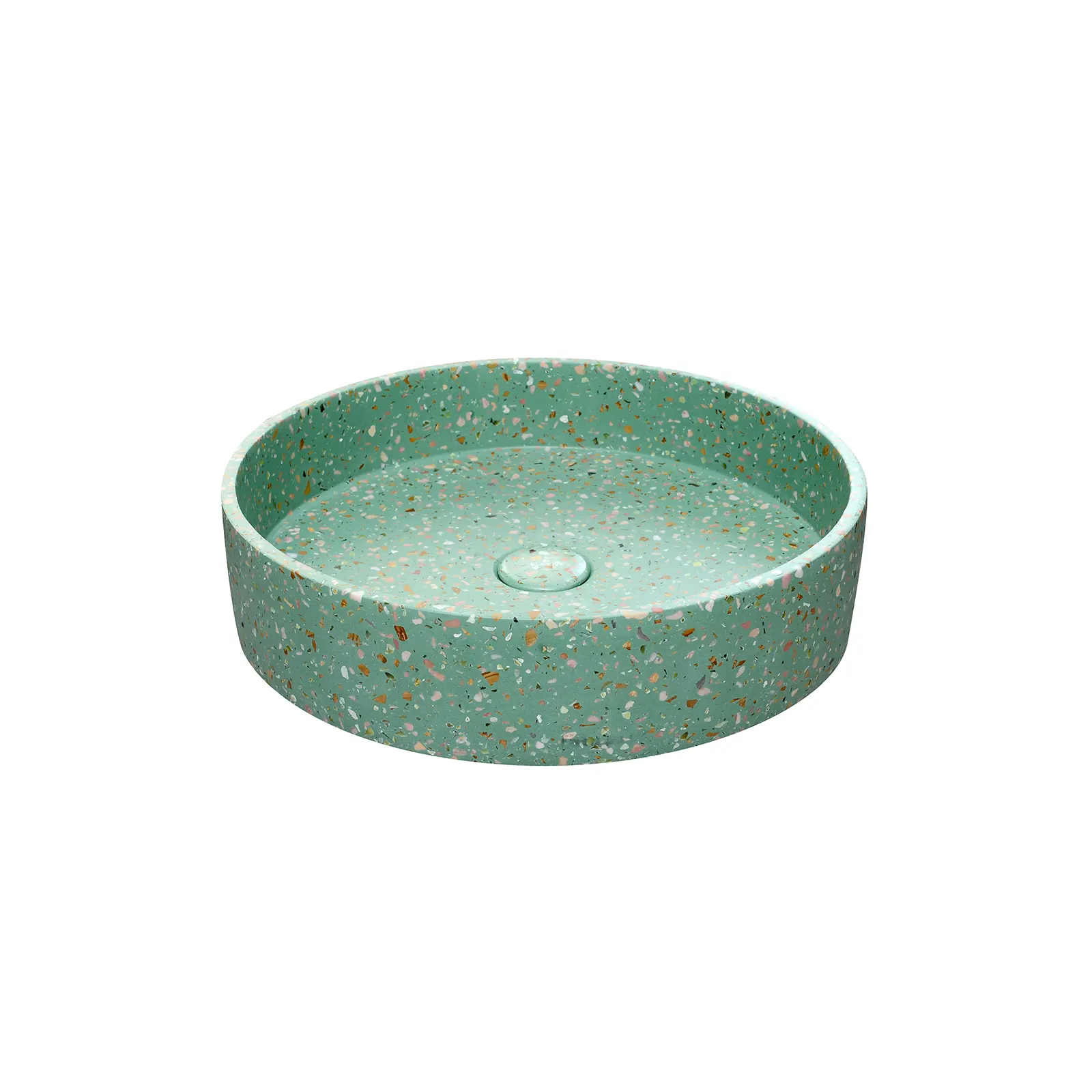 LAVAMANOS CONCRETO BOWL REDONDO TERRAZO VERDE