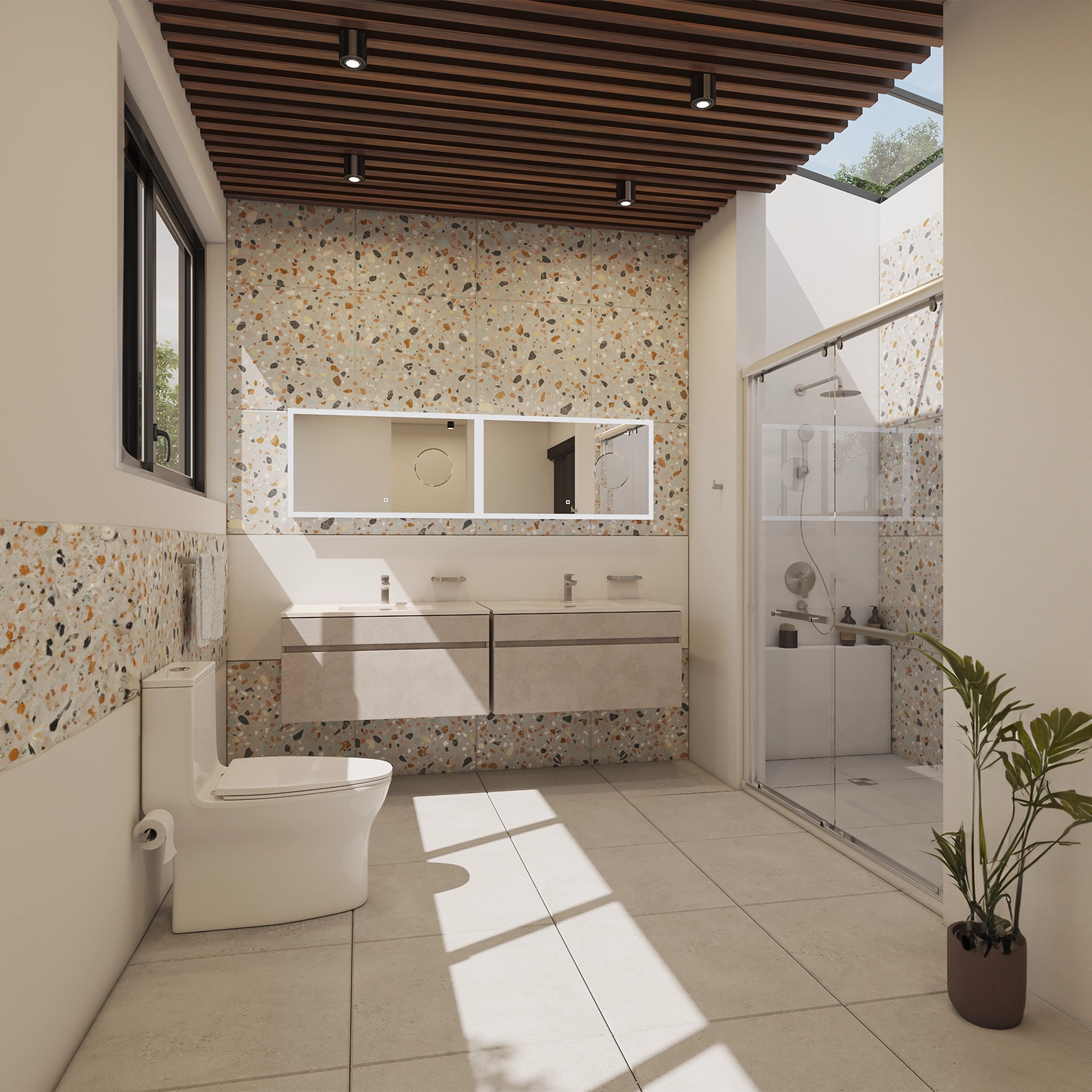 ORBIT TERRAZO LIGHT GREY MATE RECT.  60 X 60