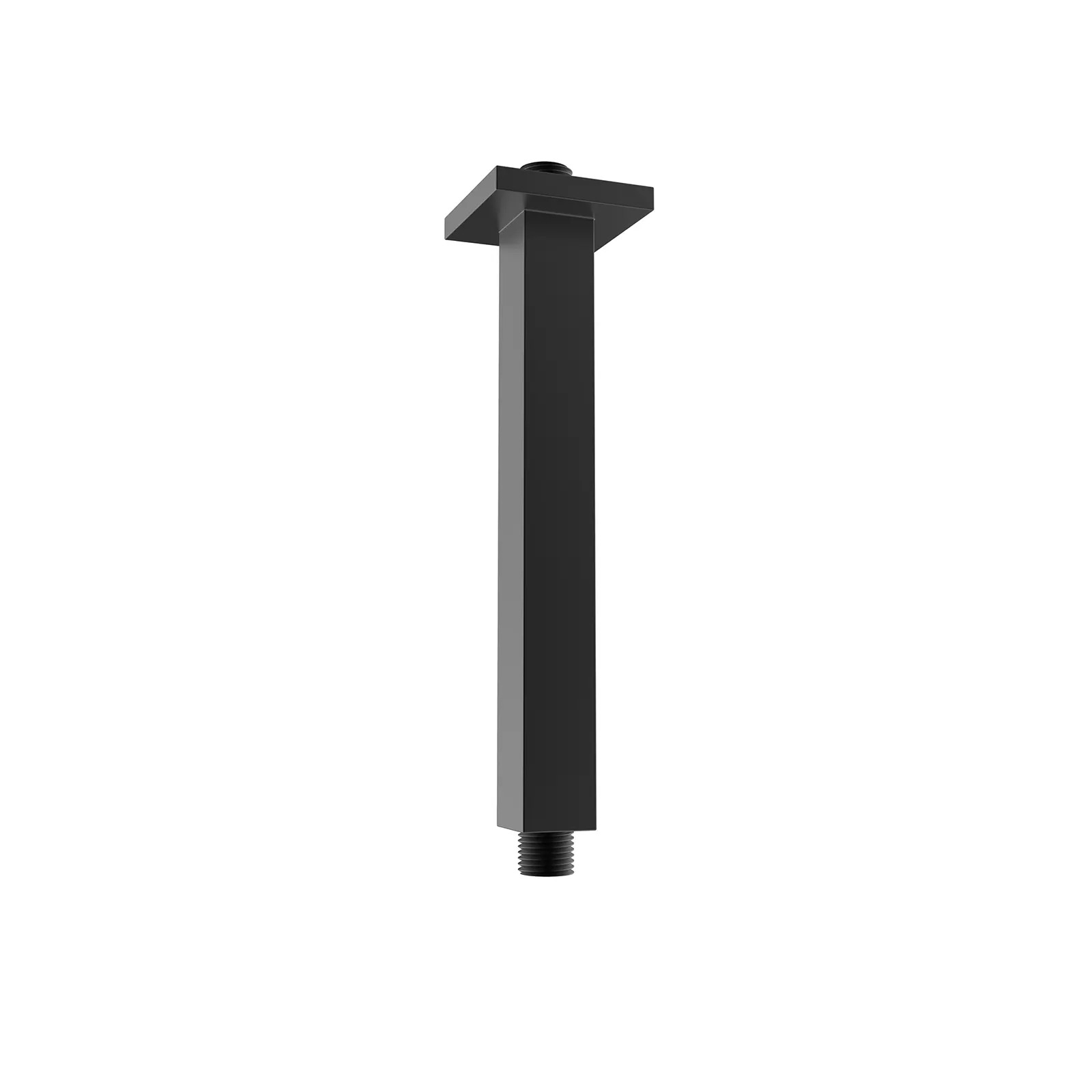 KUBIKA NEGRO MATE GRIFO DUCHA BRAZO CUADRADO A TECHO 200MM