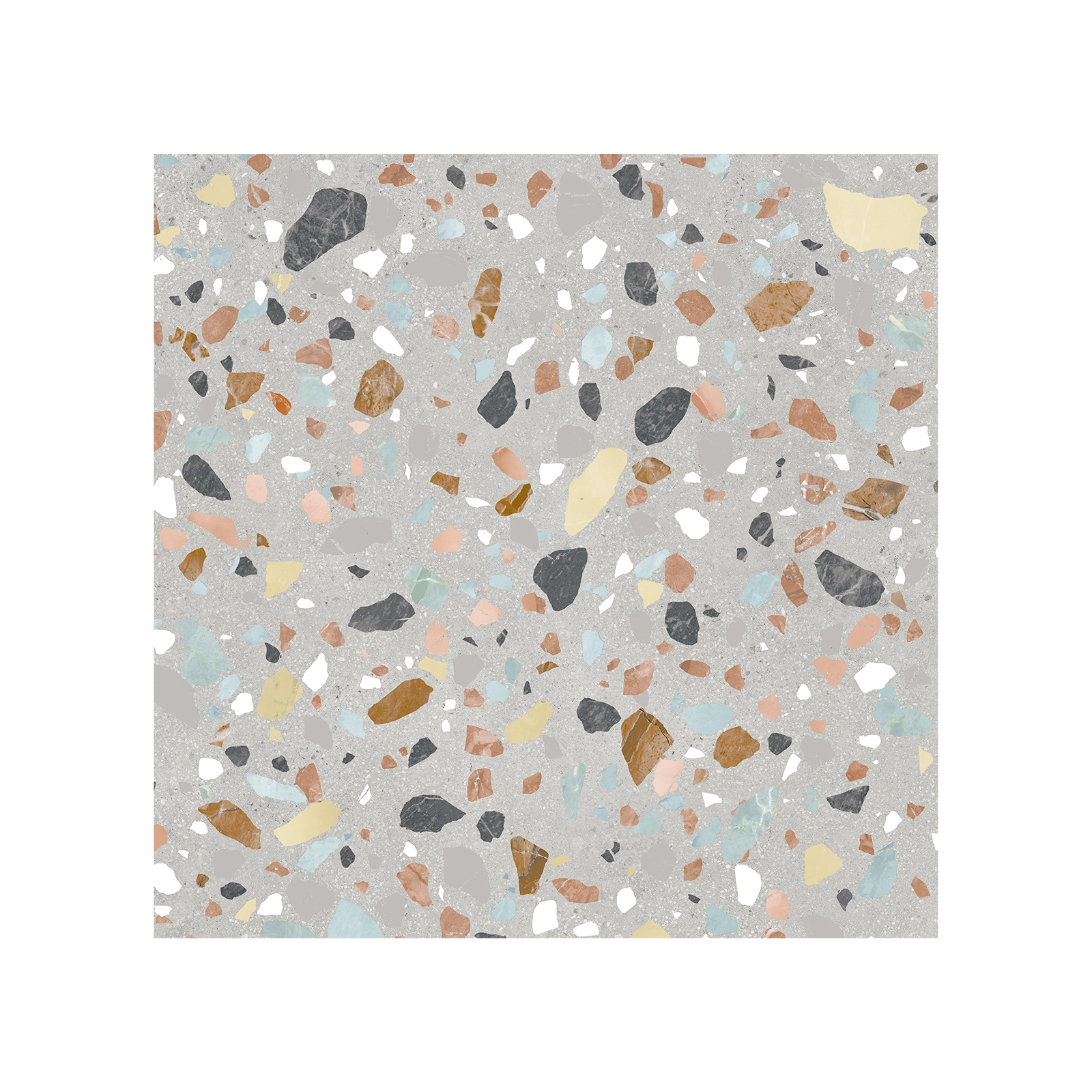 ORBIT TERRAZO LIGHT GREY MATE RECT.  60 X 60