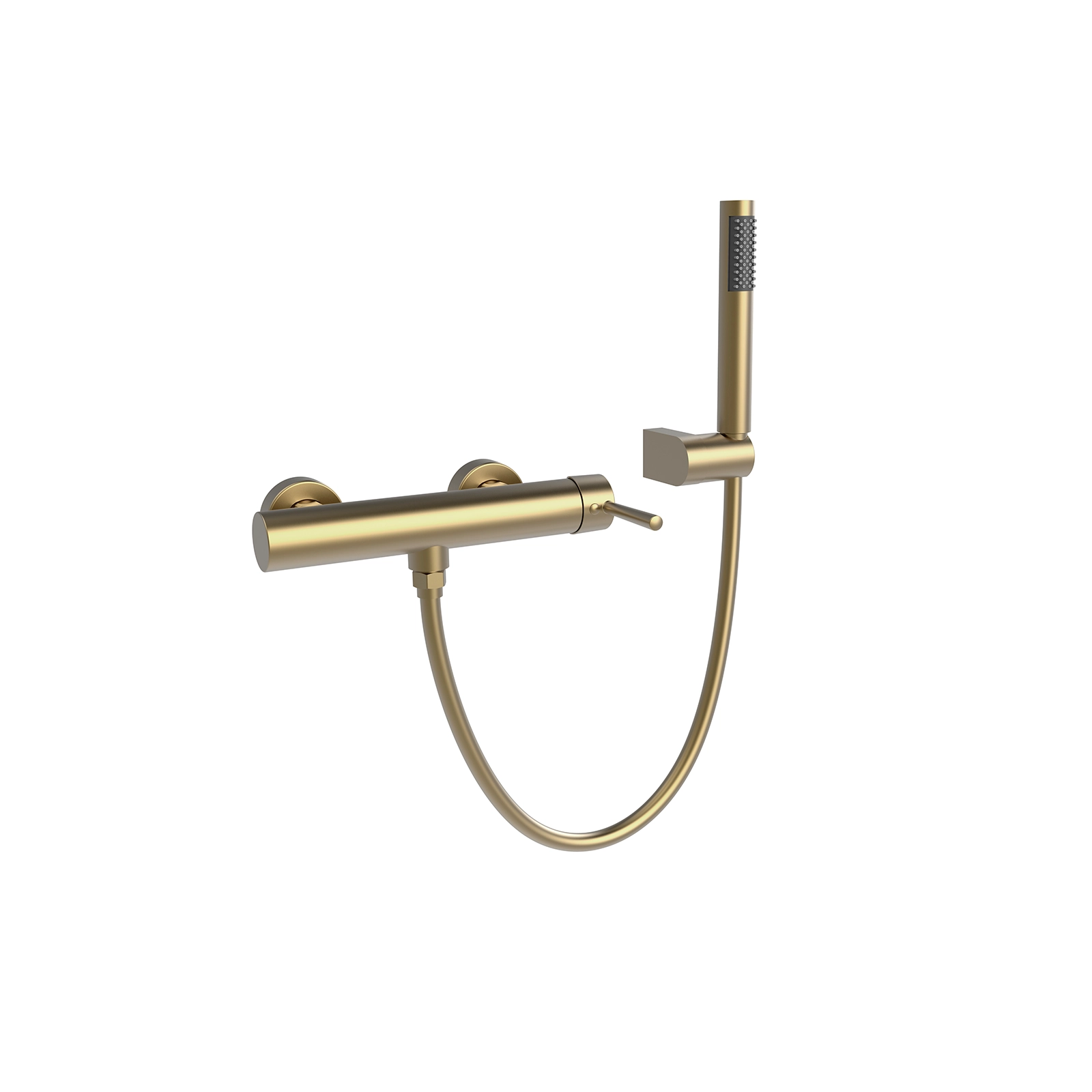 SLIM ORO CEPILLADO GRIF DUCHA MEZCLADORA MONOMANDO EXPUESTA CON TEL Y MANGUERA
