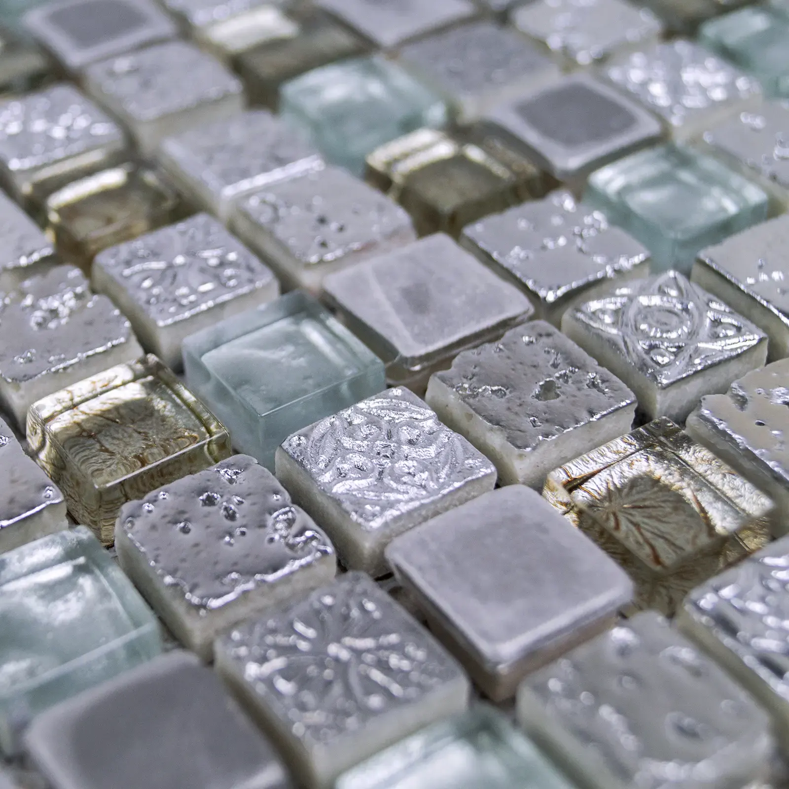 MOSAICOS  VETRO PIEDRA CUBO MATE