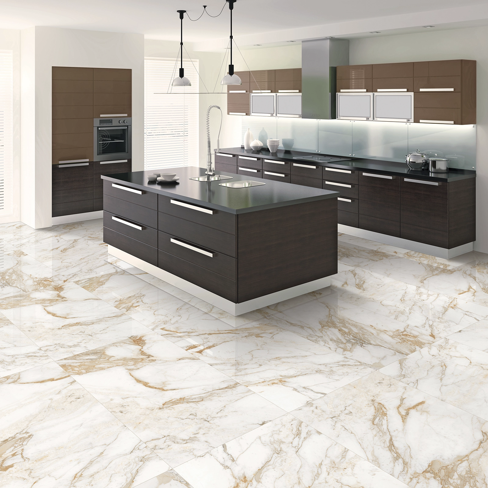 GOLDEN CALACATTA WHITE SILK RECT. 80 X 160