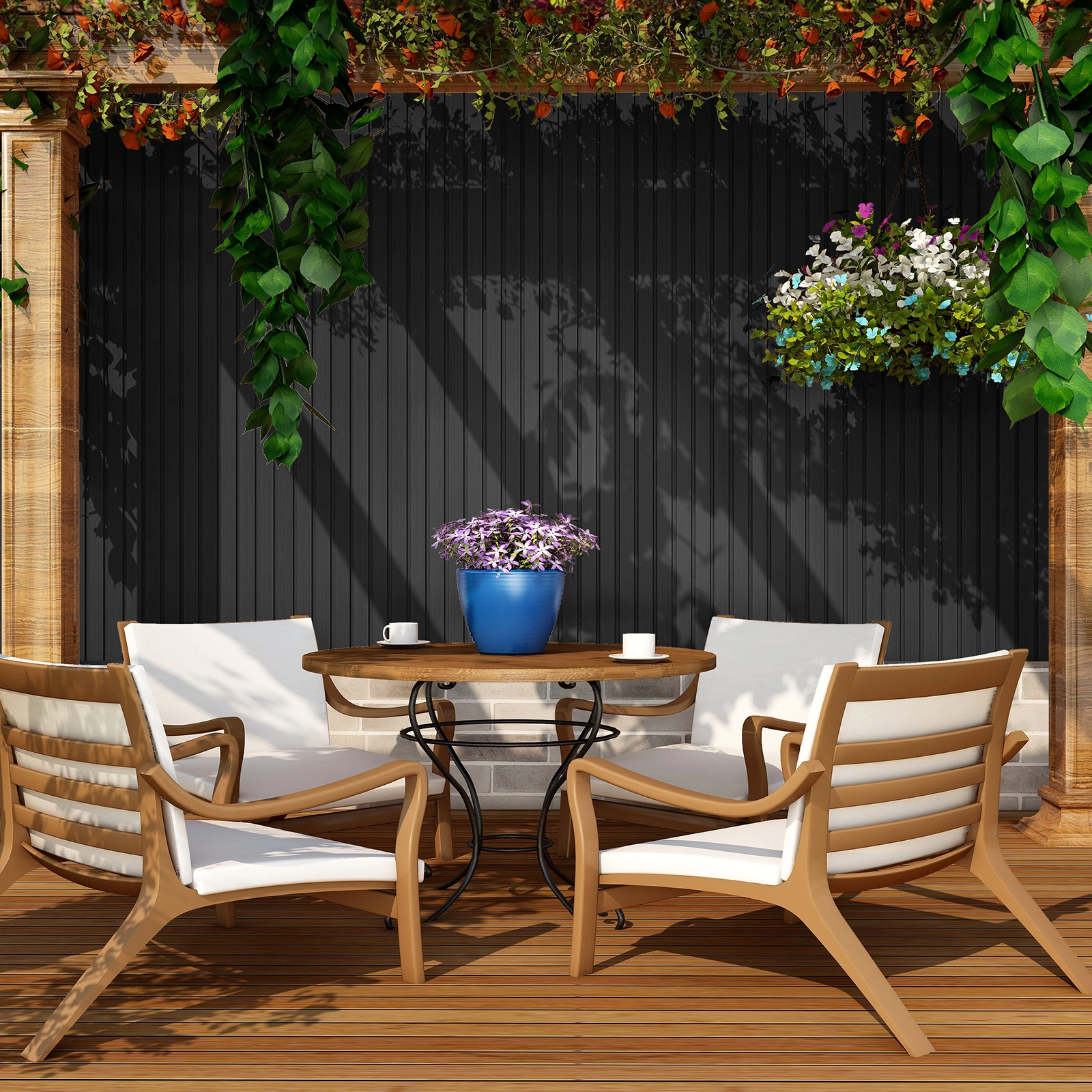 KIT WALL PANEL DUVAR WPC PARA EXTERIOR COLOR NEGRO
