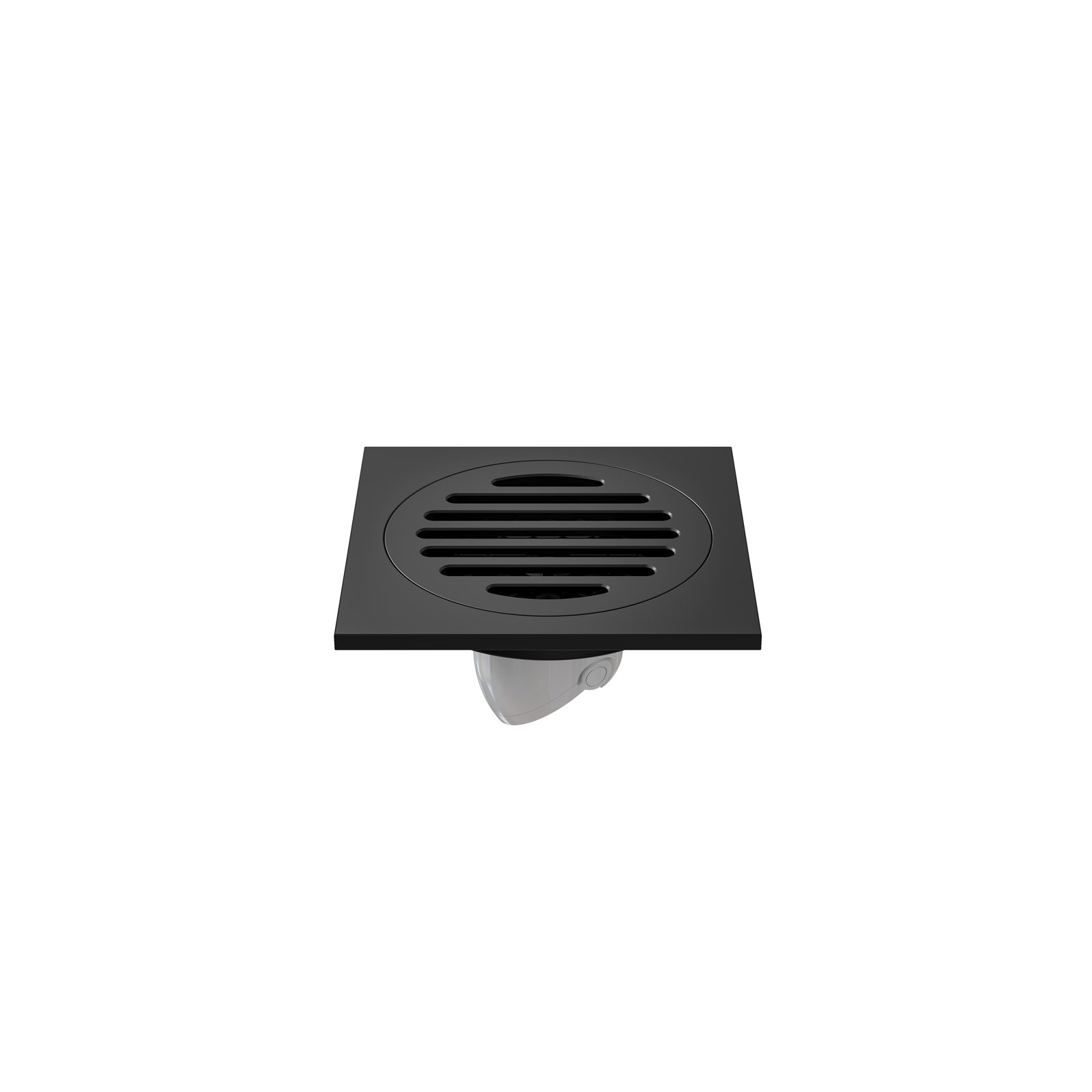 REJILLA NEGRO MATE 10X10 CM CON VÁLVULA ANTIRRETORNO Y FILTRO ATRAPA CABELLO