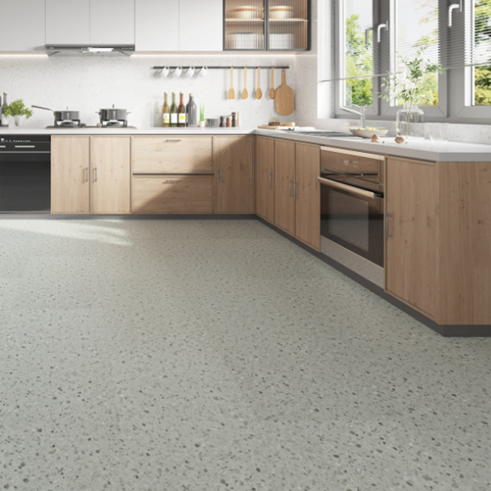 PISO VINILICO SPC TERRAZO GRIS 470X900 MM