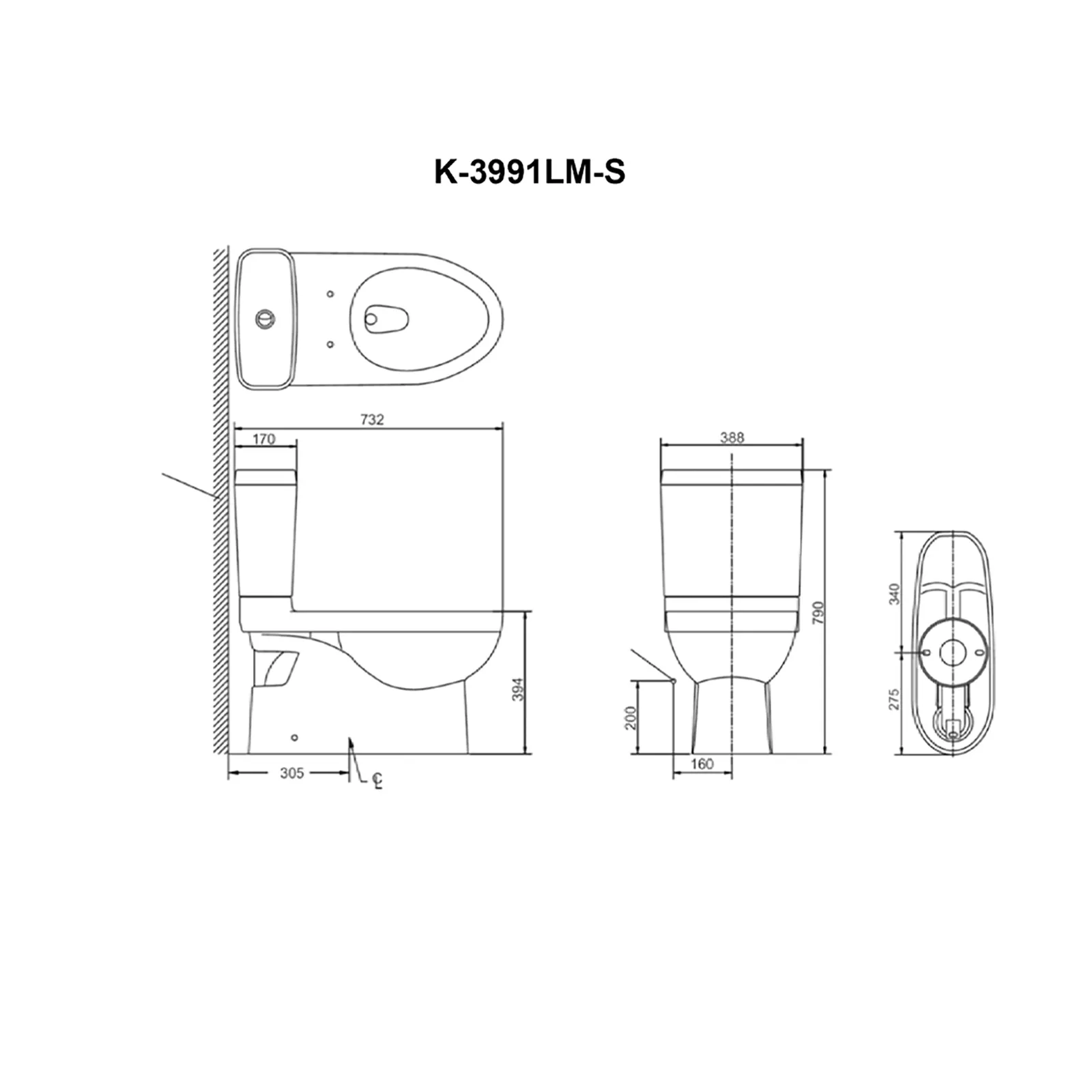 INODORO TWO PIECE CON ASIENTO ELONGADO Y DOBLE PUSH REACH