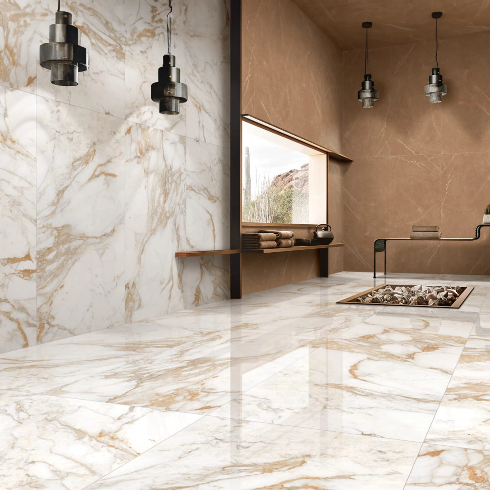 GOLDEN CALACATTA WHITE SILK RECT. 80 X 160