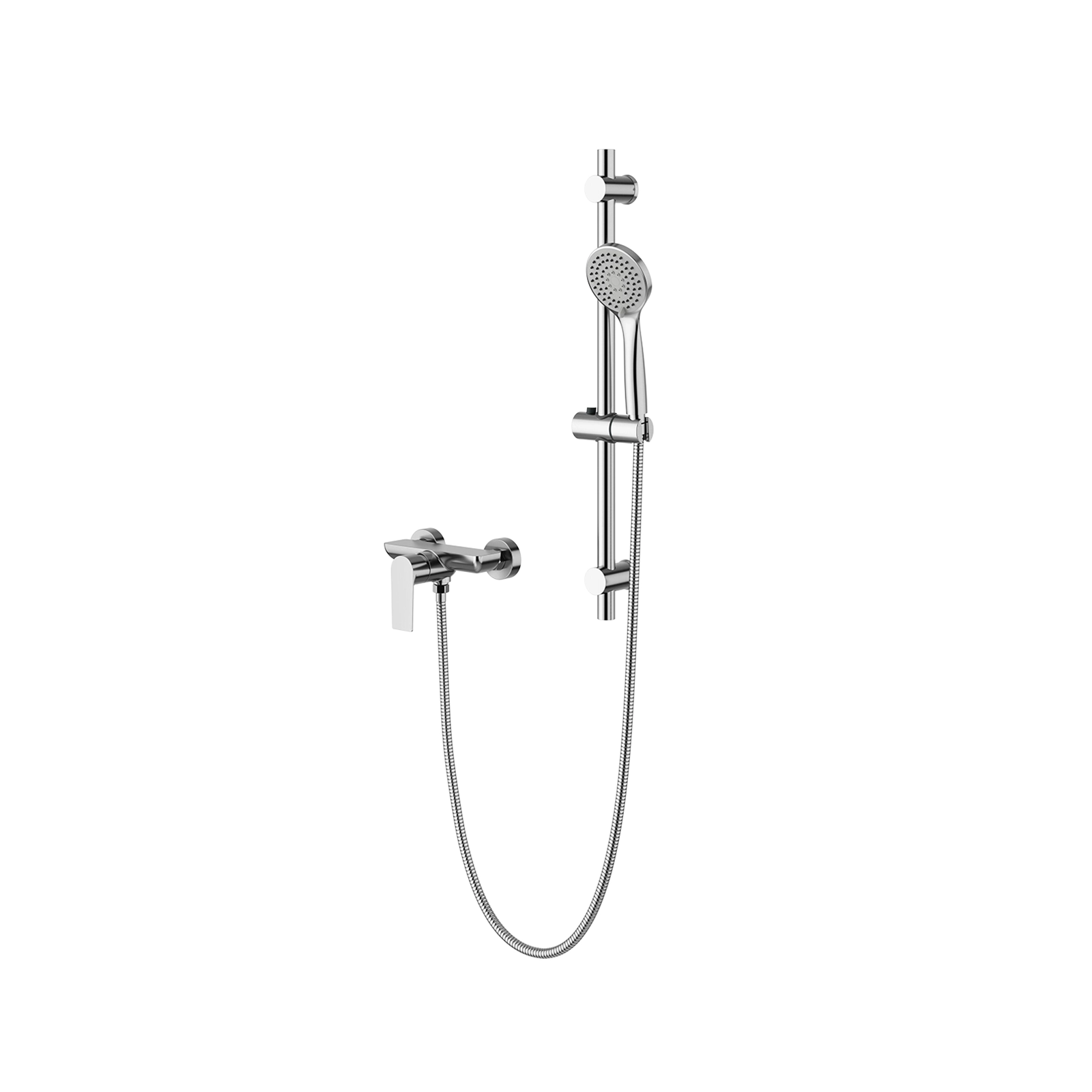 CITY INOX SATIN GRIF DUCHA MEZCLADORA MONOMANDO EXPUESTA CON BARRA, MANGUERA Y TEL IN-H8024