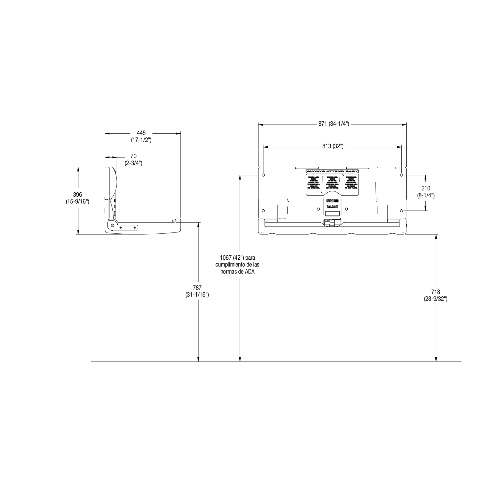 CAMBIADOR DE PAÑAL PLASTICO RECTANGULAR