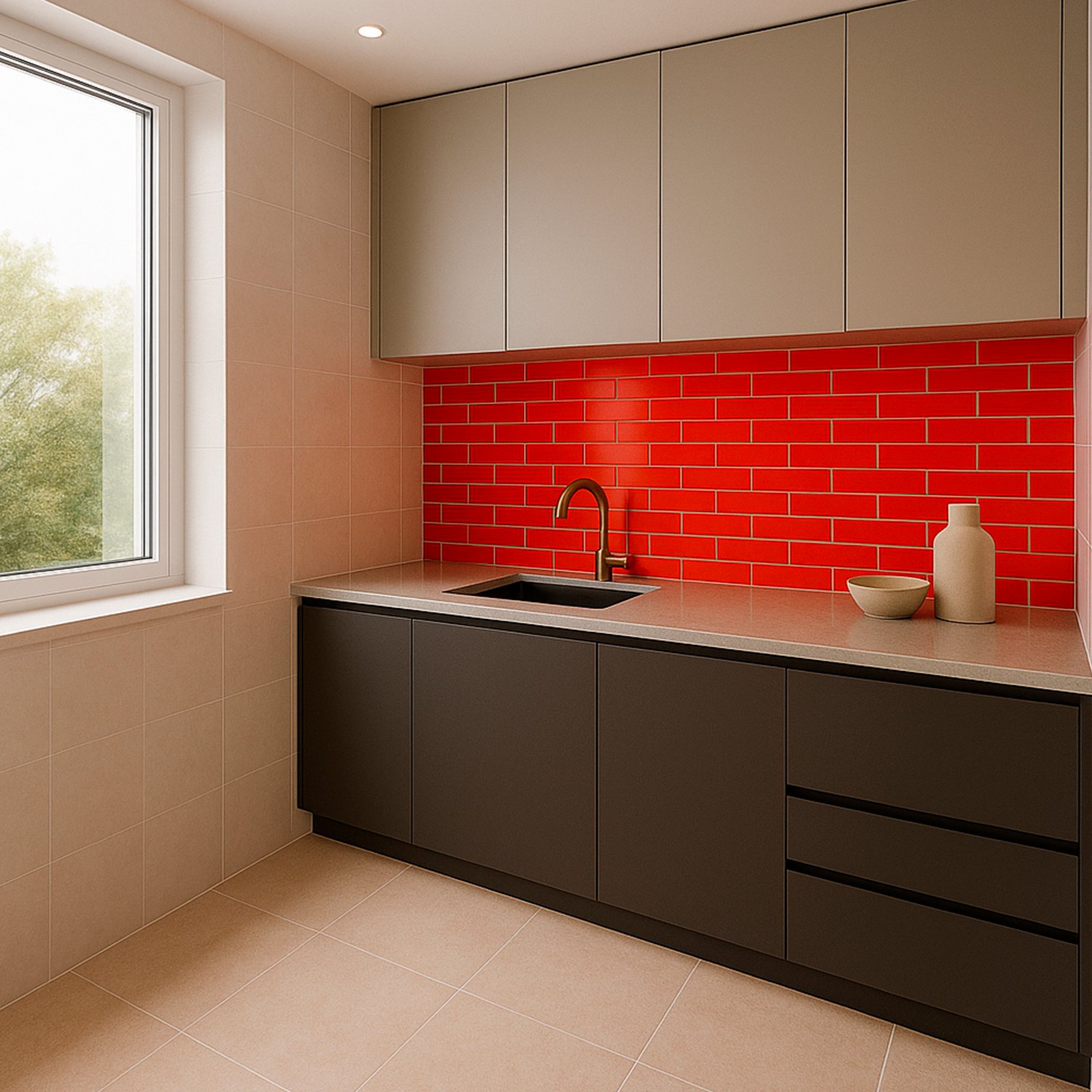 FACHALETA VOGA ROJO BRILLANTE 7.5X30 CM