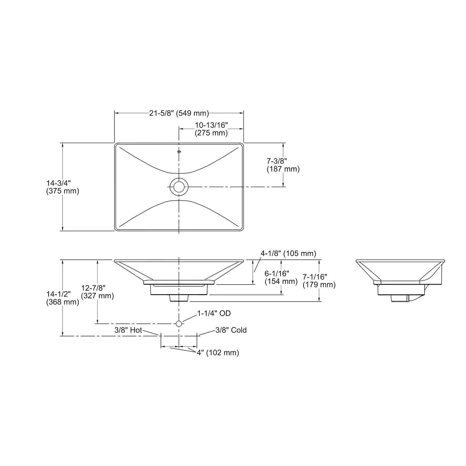 LAVAMANOS BOWL RECTANGULAR REVE