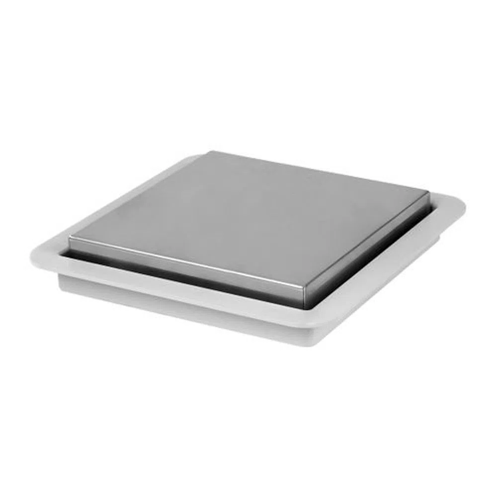 SQUARE CROMO DESAGUE PERIMETRAL CON TAPA INOX CUADRADA 150 X 150 MM 210