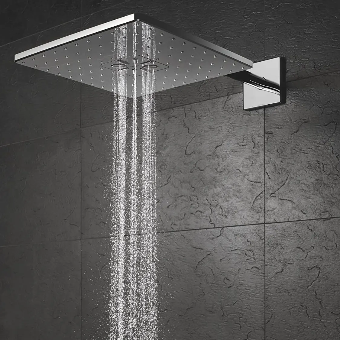 KIT BRAZO Y CABEZA CUADRADA A PARED 310MM RAINSHOWER