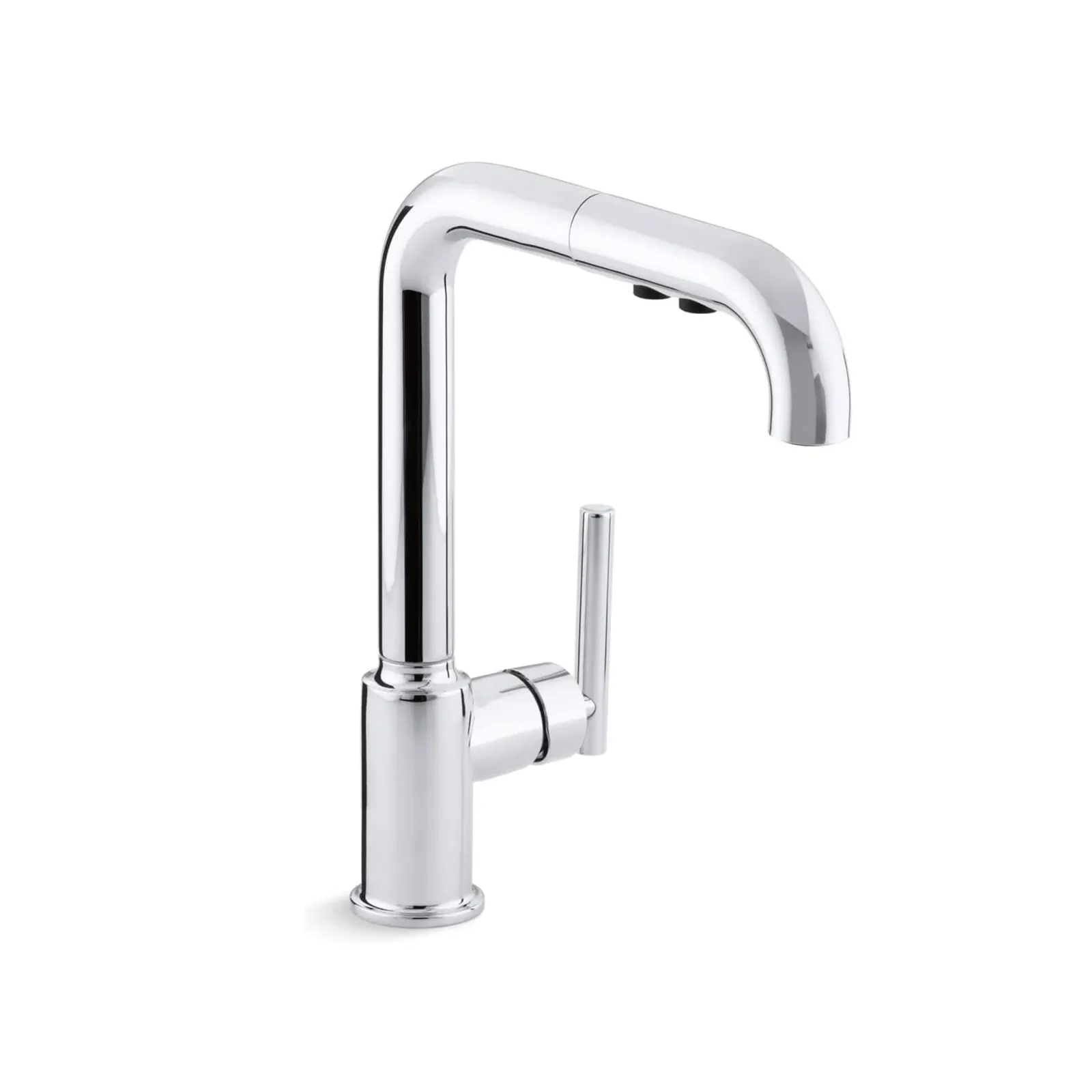 grifo de cocina mezclador monomando cuello ganso pull out purist
