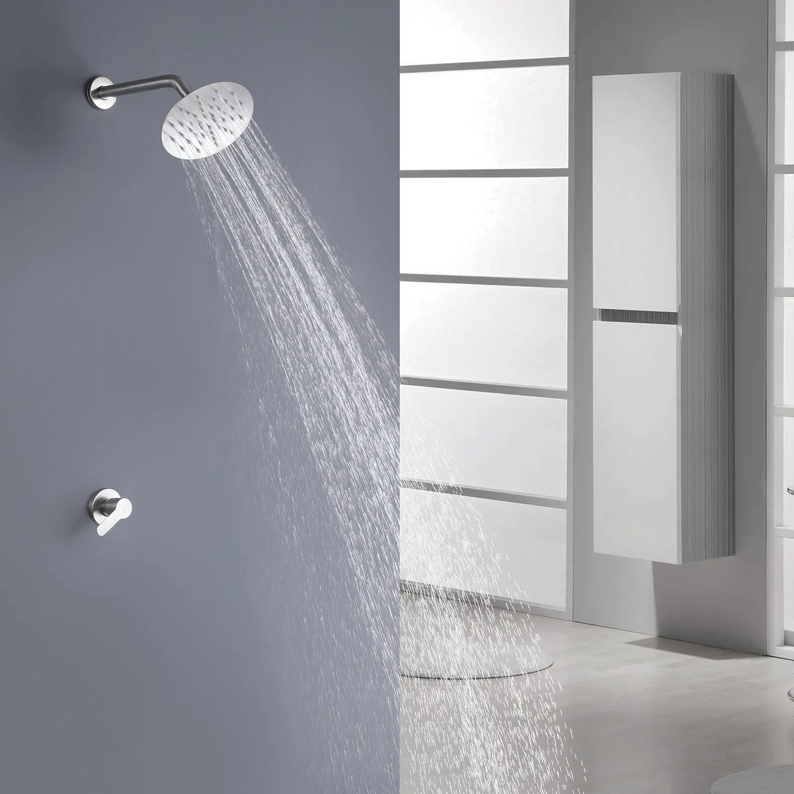 HOME SATIN INOX GRIFO DUCHA BRAZO Y CABEZA REDONDA