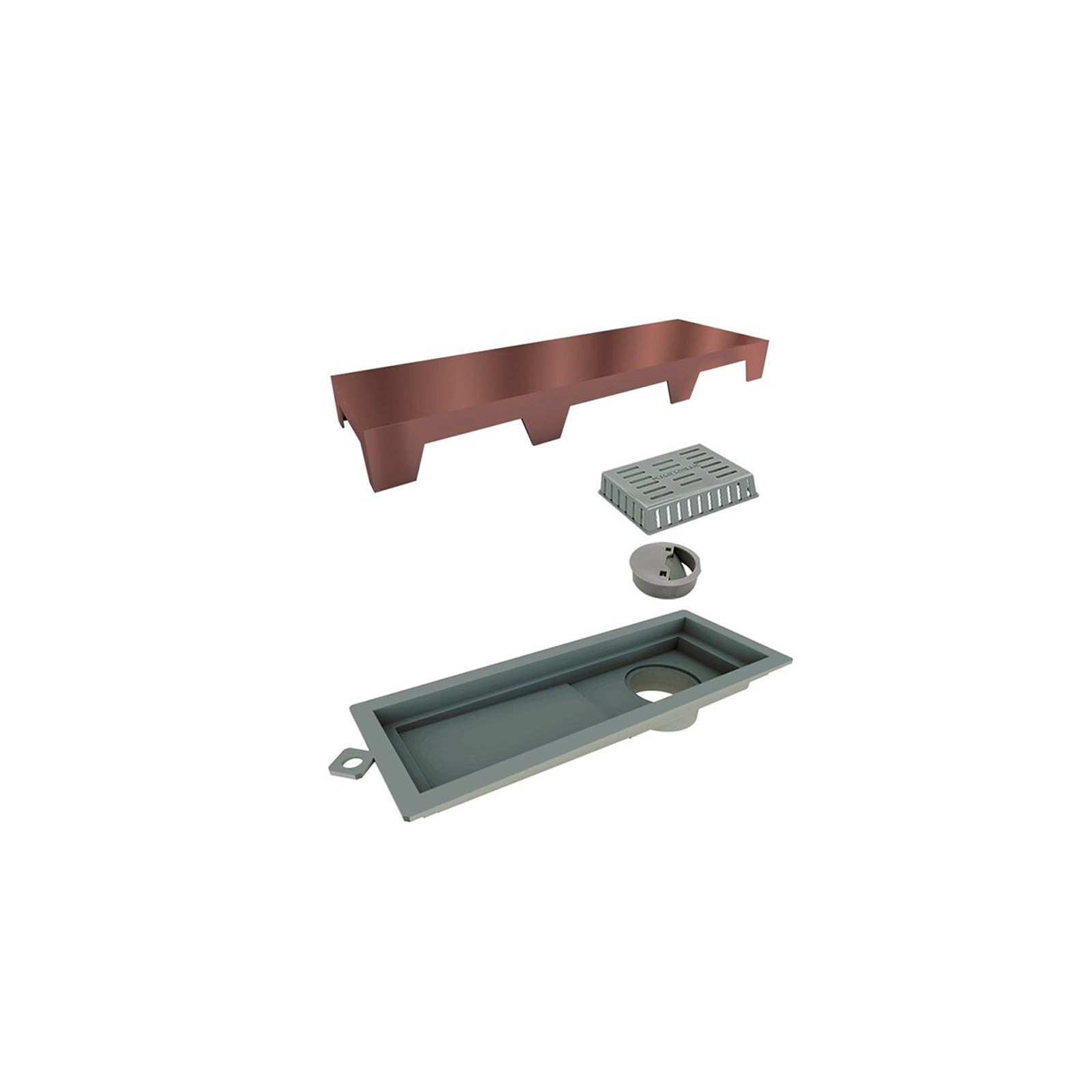 TINY ROSE GOLD DESAGUE PERIMETRAL CON TAPA INOX RECTANGULAR  250 MM 2920