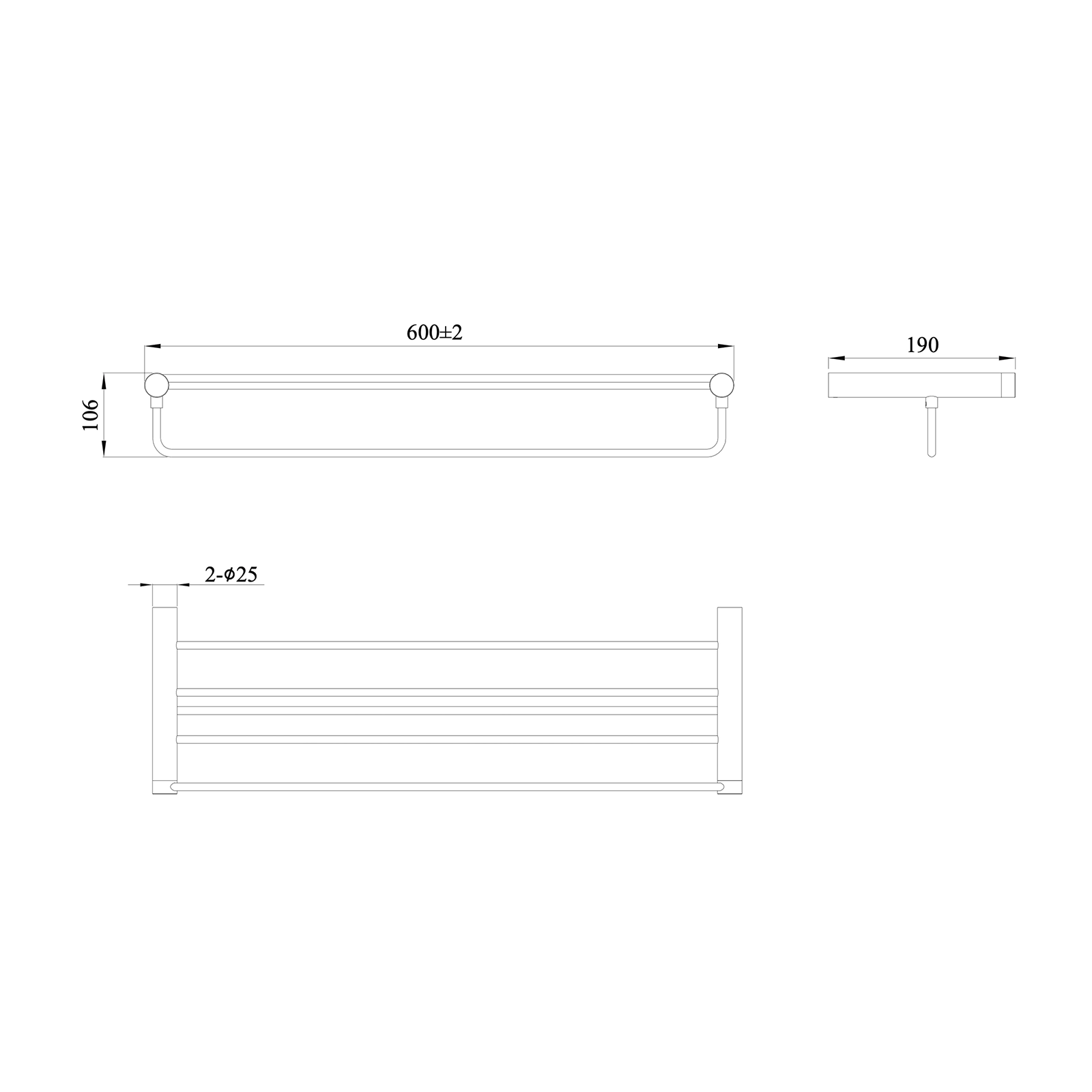 REPISA CON TOALLERO SLIM ORO CEPILLADO