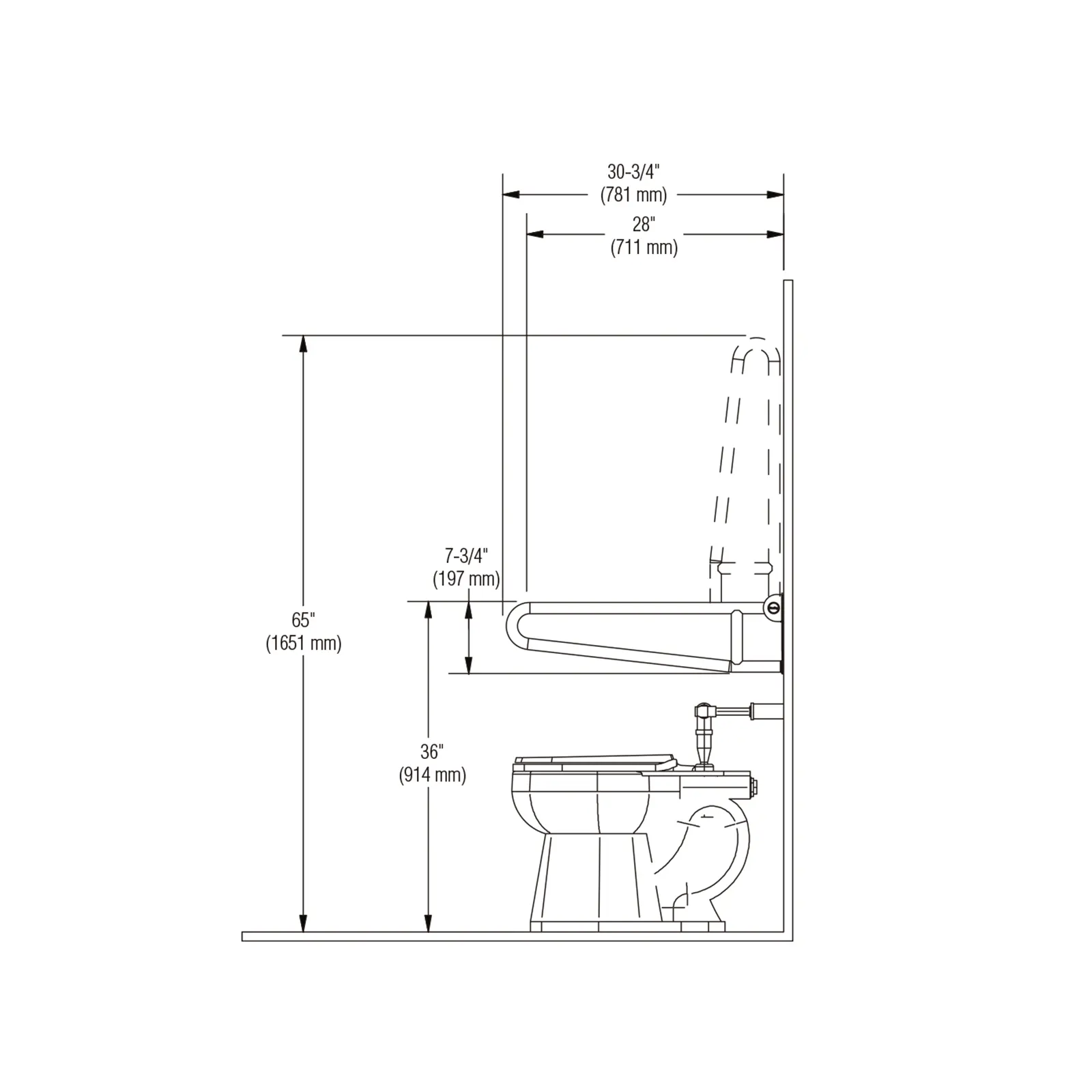 BARRA DE APOYO DE ACERO INOX ELEVABLE