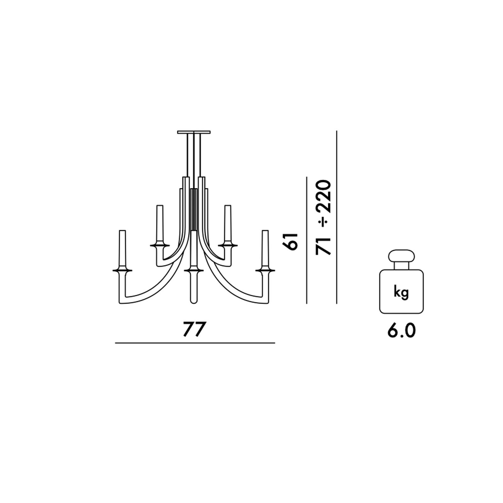 KHAN LÁMPARA COLGANTE CRISTAL COD. G9554/B4