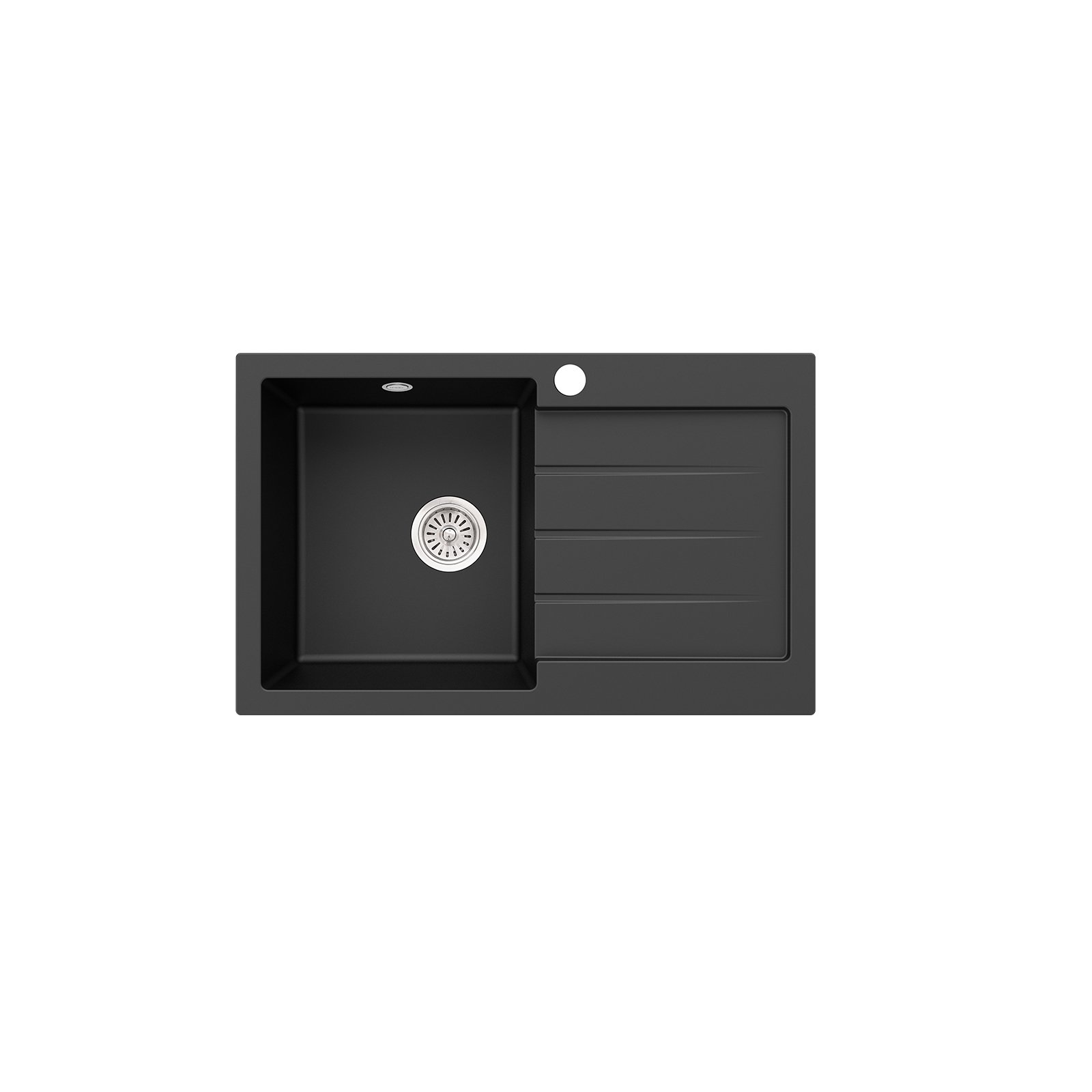 LAVATRASTOS NÁPOLES 1 FOSA IZQ/ALA DER EMPOTRADO CUARZO Y PMMA NEGRO 800X500X200MM LAVATRASTOS NÁPOLES 1 FOSA IZQ/ALA DER EMPOTRADO CUARZO Y PMMA NEGRO 800X500X200MM