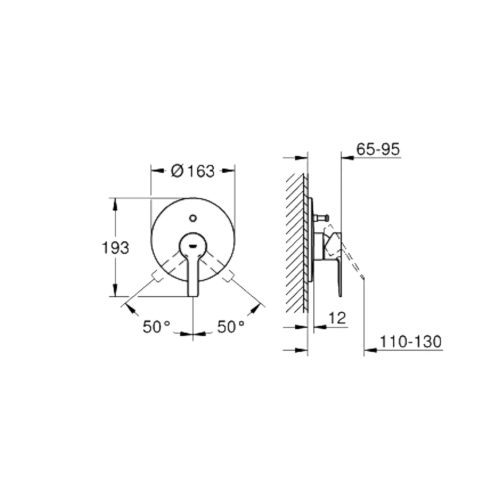 TRIM MONOMANDO EMPOTRADO CON DIVERTER LINEARE