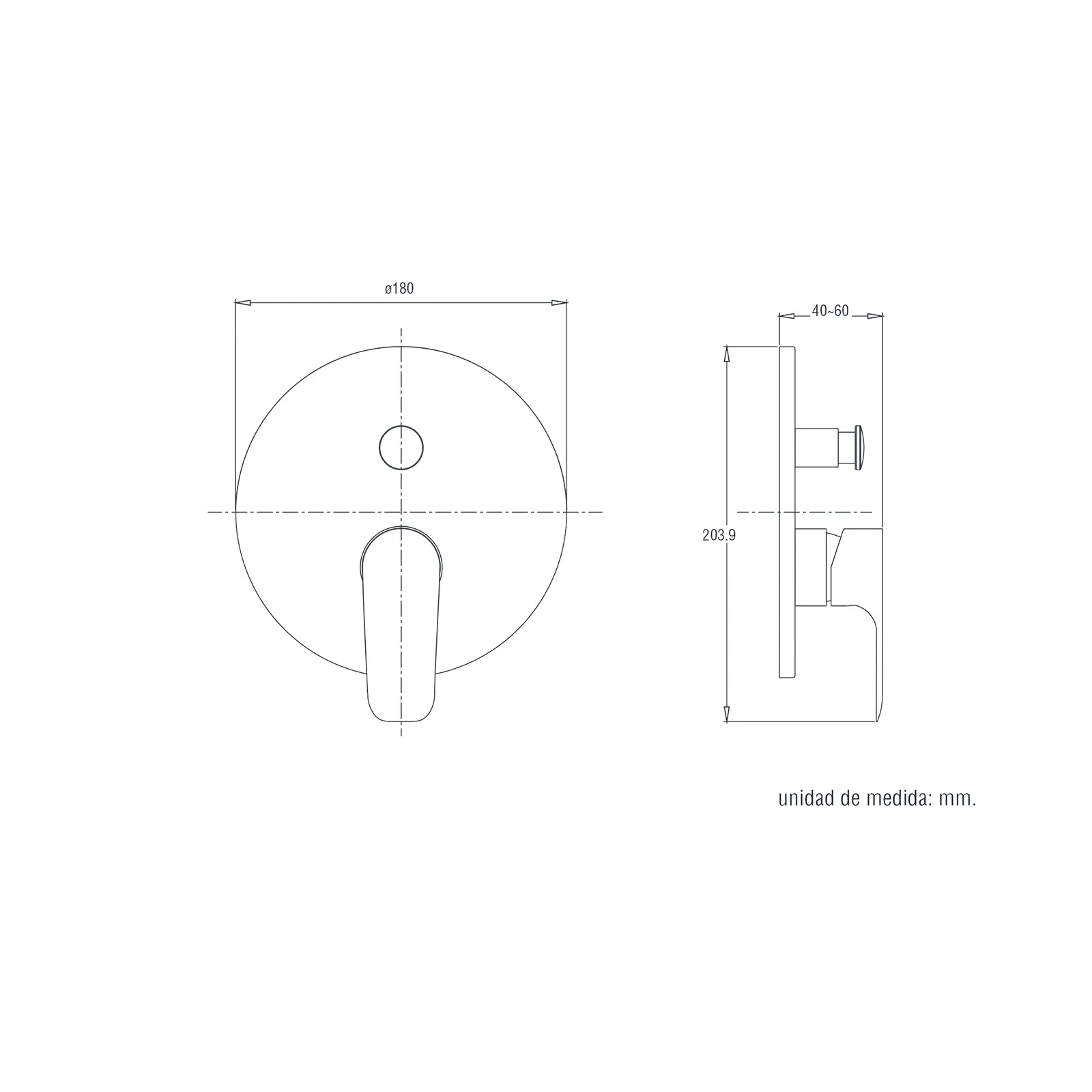GRIFO DUCHA URBAN CROMO MONOMANDO EMPOTRADO C/DIVERTER
