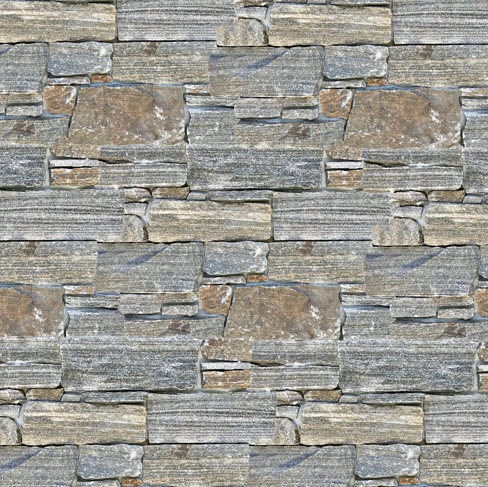 FACHALETA PIEDRA NATURAL WALL STONE RUSTICO GRIS OXIDO