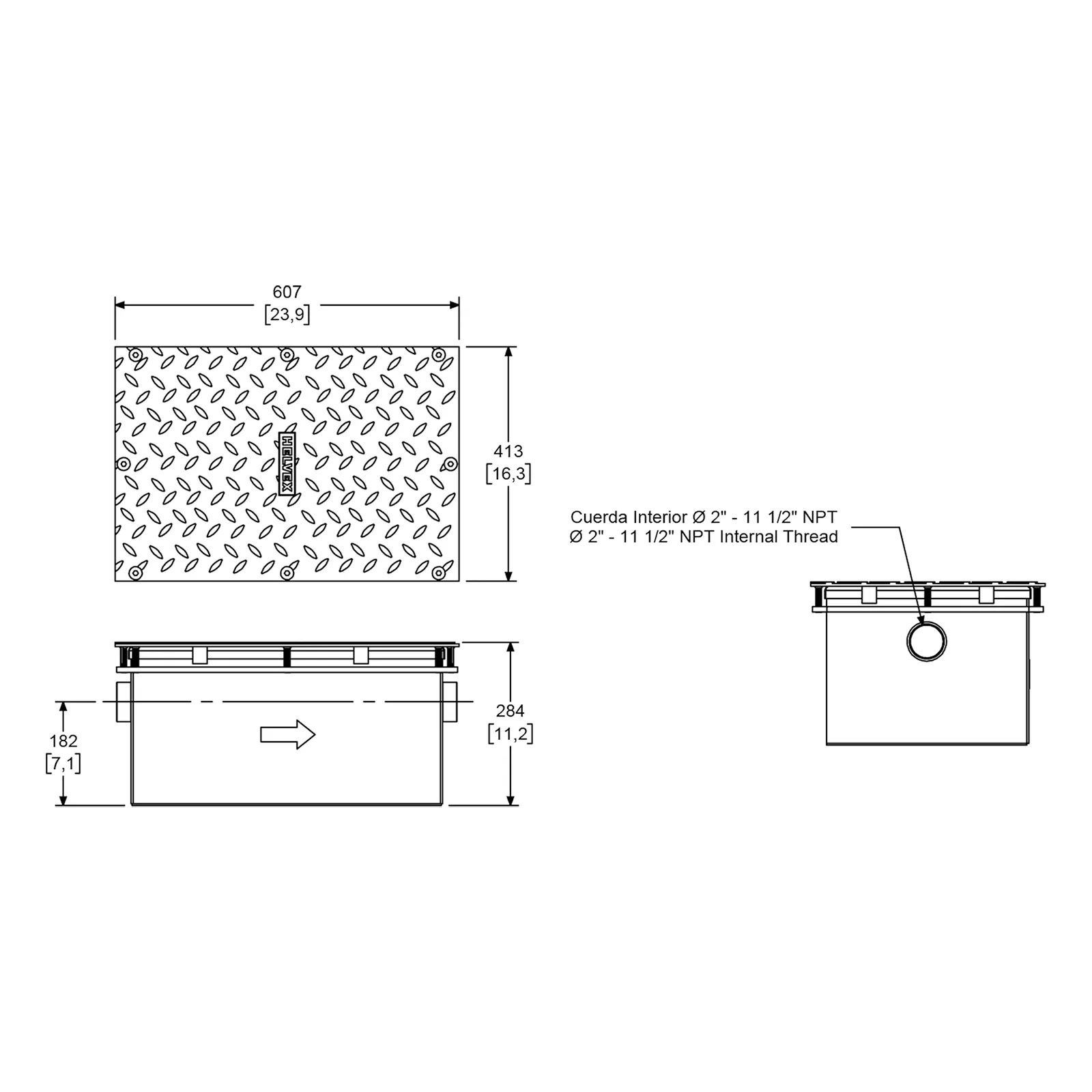 INTERCEPTOR DE GRASA CON CANASTILLA CAPACIDAD 18KG
