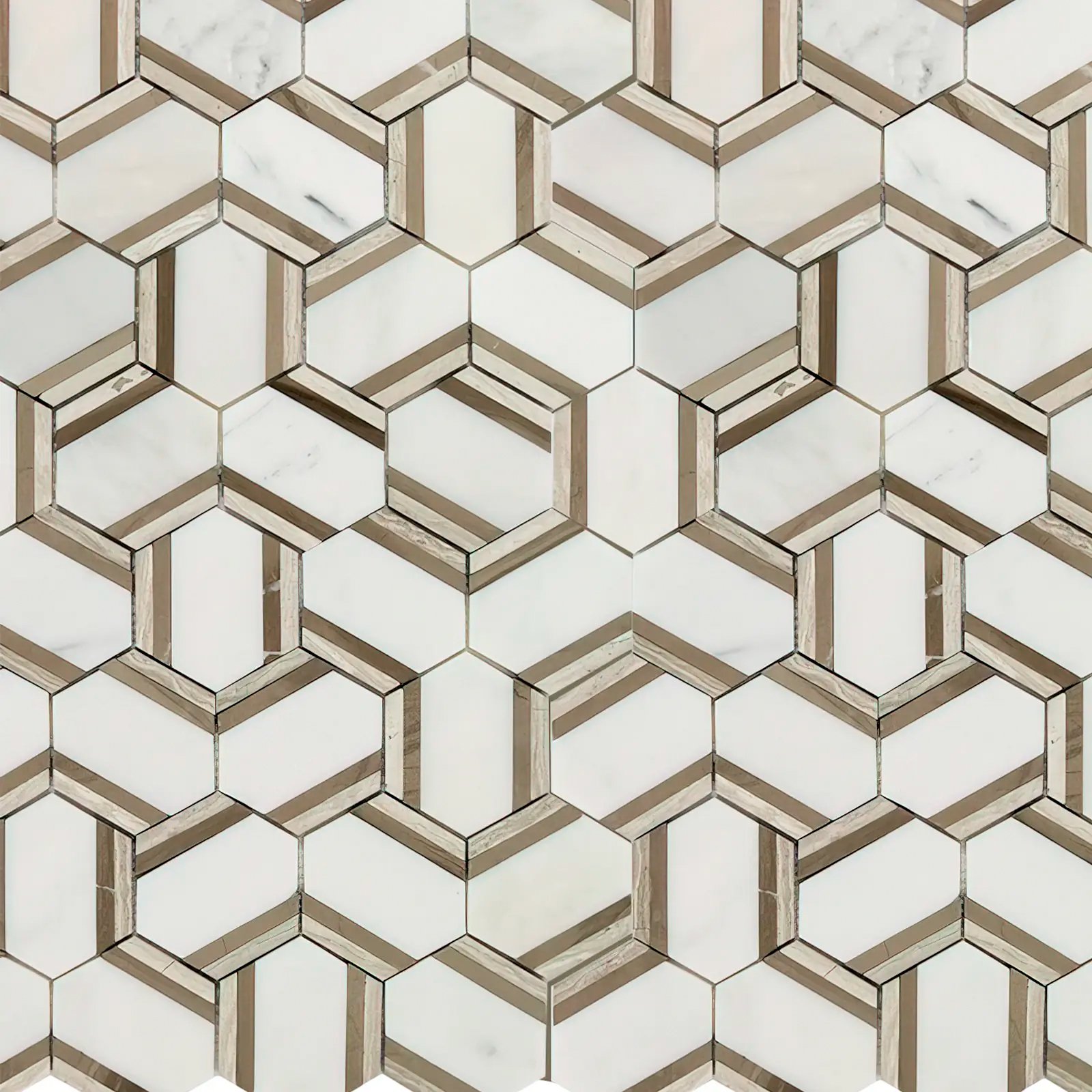 MOSAICO HEXAGONAL BRILLANTE HEXA PYTHON 26X30 CM