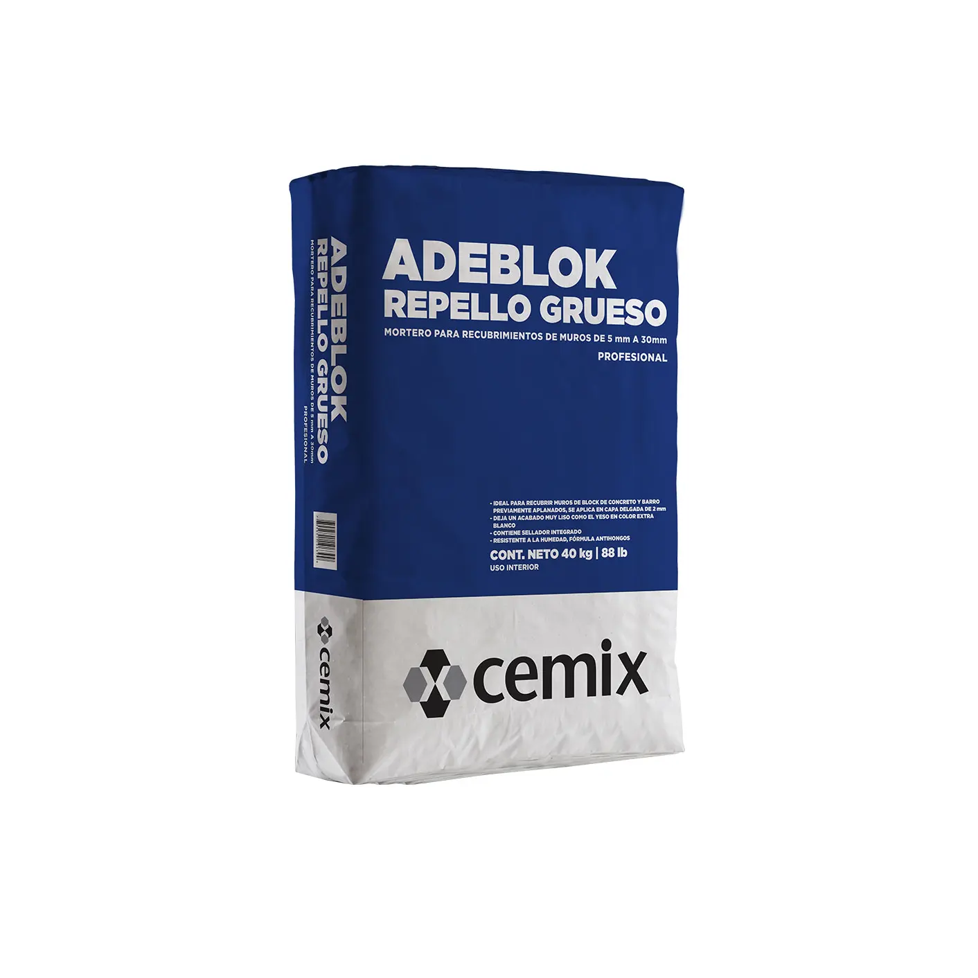 CEMIX ADEBLOCK REPELLO GRUESO GRIS SACO 40KG