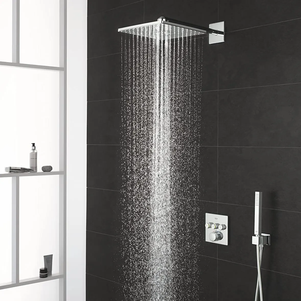 KIT BRAZO Y CABEZA CUADRADA A PARED 310MM RAINSHOWER