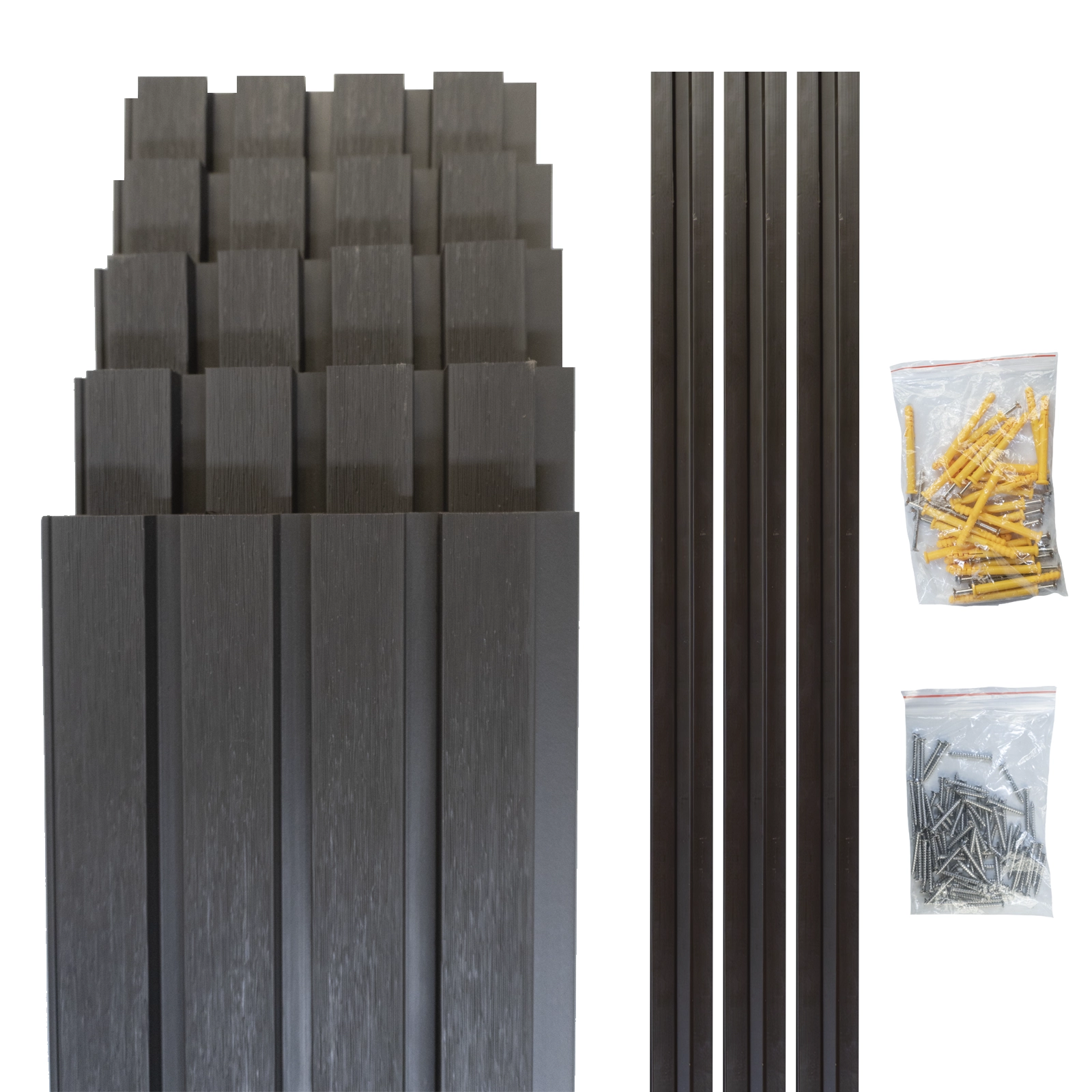 KIT WALL PANEL DUVAR WPC PARA EXTERIOR COLOR GRIS