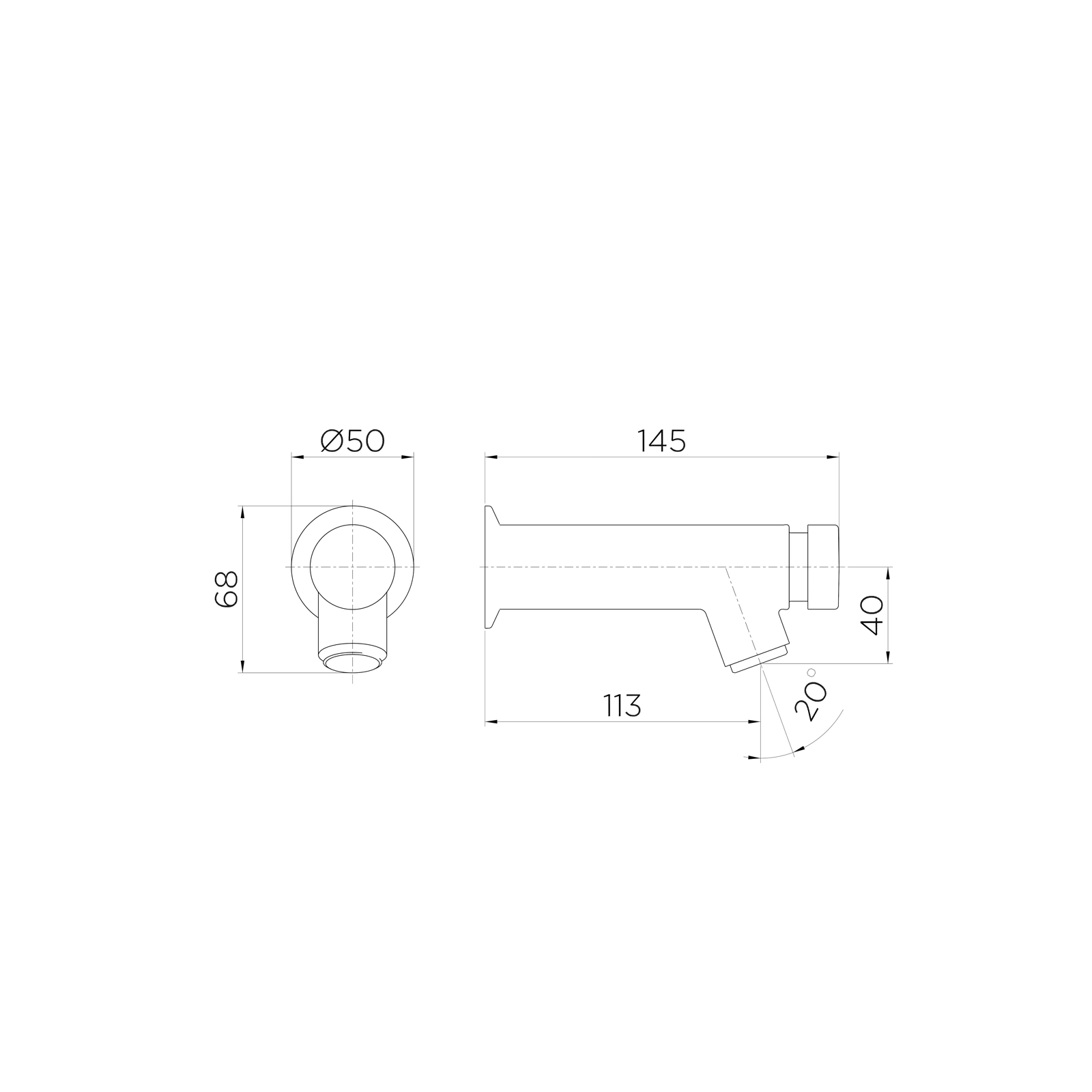 GRIFO INSTITUCIONAL PUSH A PARED PRESSMATIC 120