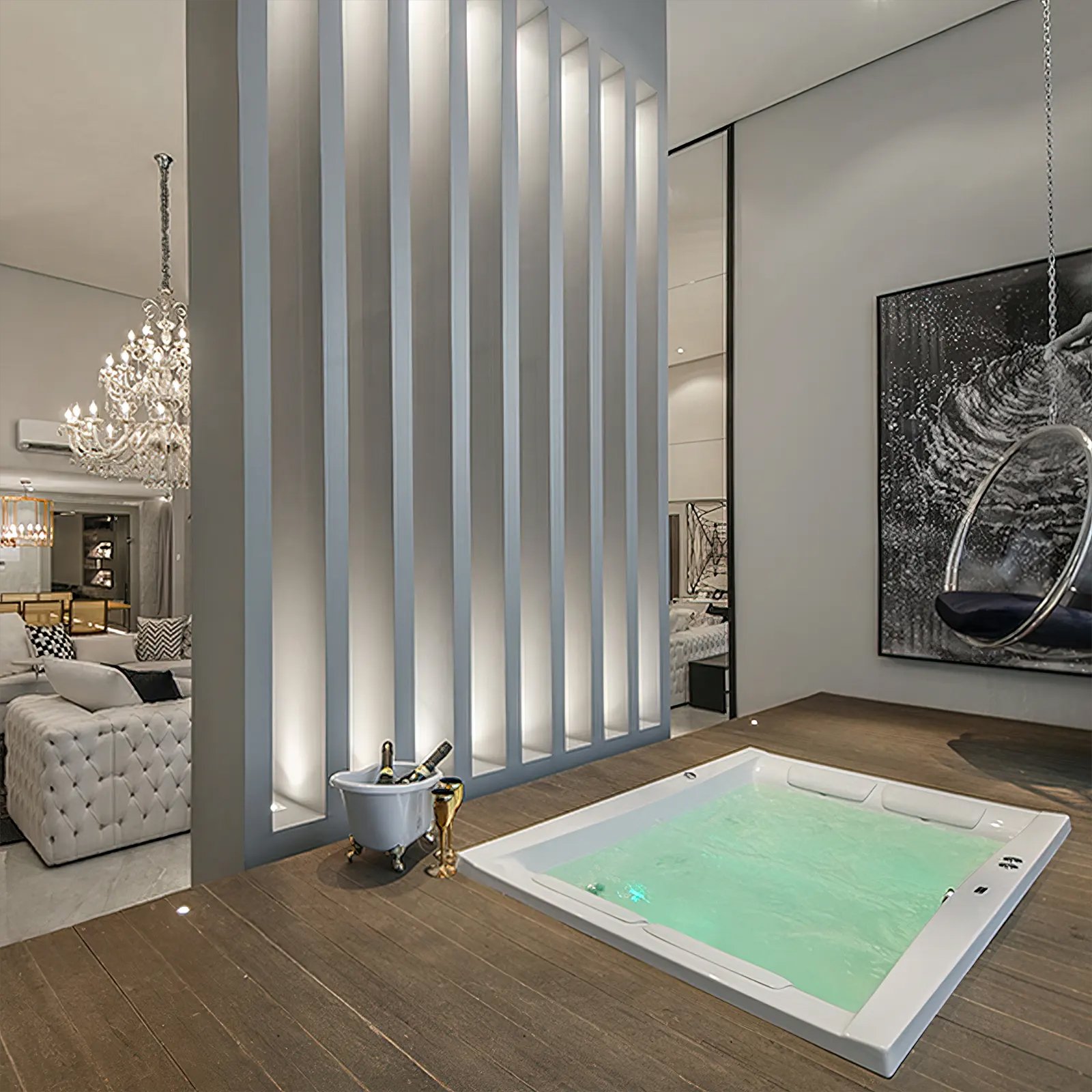 TENDENCIA BLANCA TINA EMPOTRADA PARA 02 PERSONA / CALENTADOR LADO DERECHO