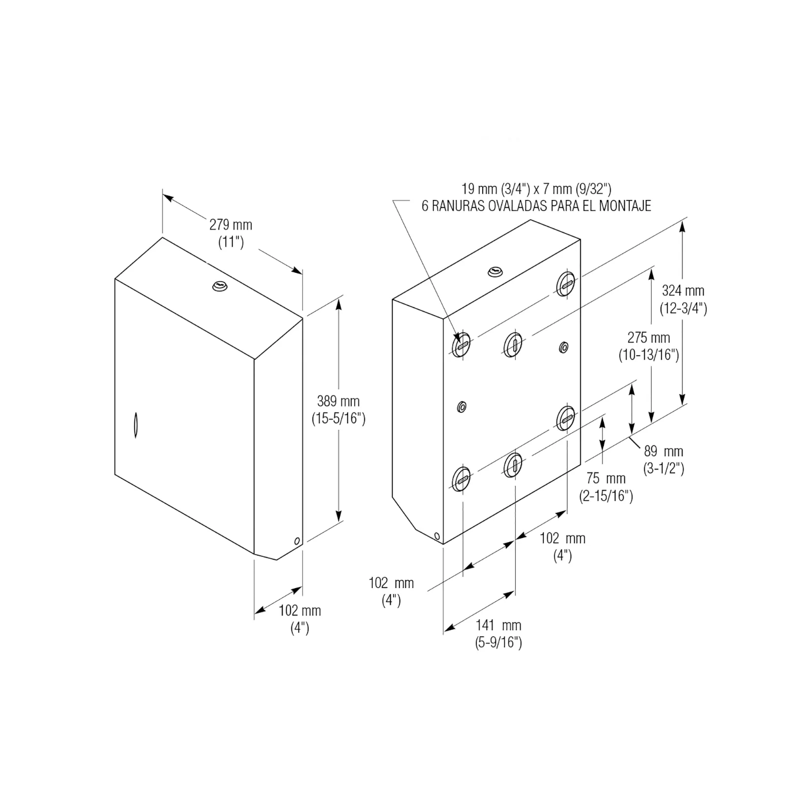 DISPENSADOR DE PAPEL TOALLA A PARED