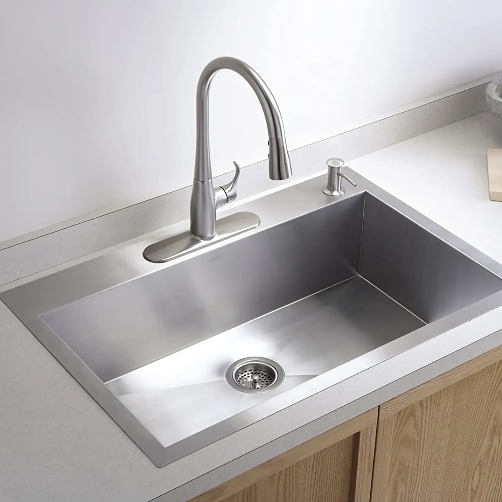 LAVATRASTOS  SUBMONTAR / SOBREPONER , VAULT ACERO INOXIDABLE, RECTANGULAR UNA FOSA CON REJILLA