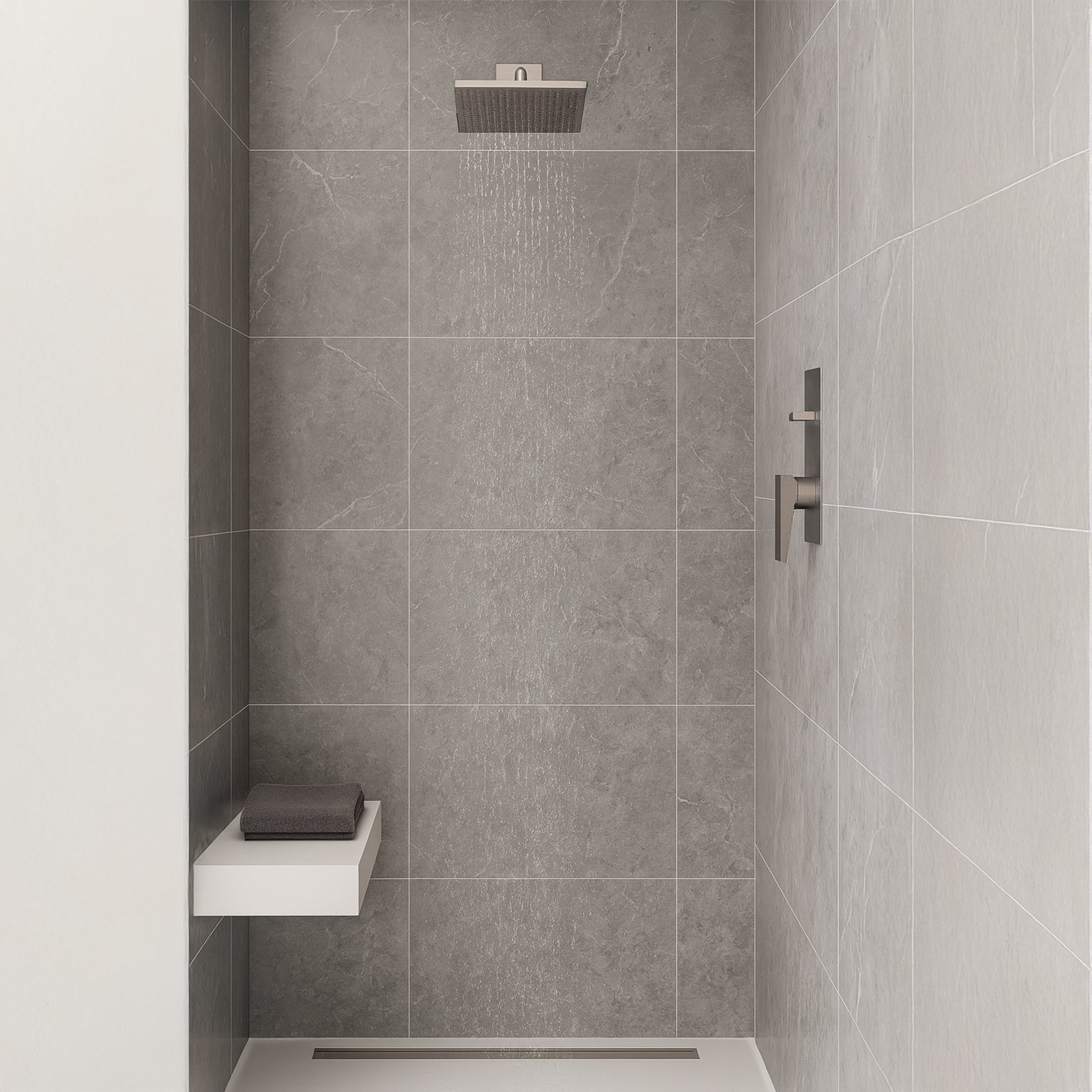 GRIFO DUCHA KUBIKA GUN GREY MONOMANDO EMPOTRADO C/DIVERTER