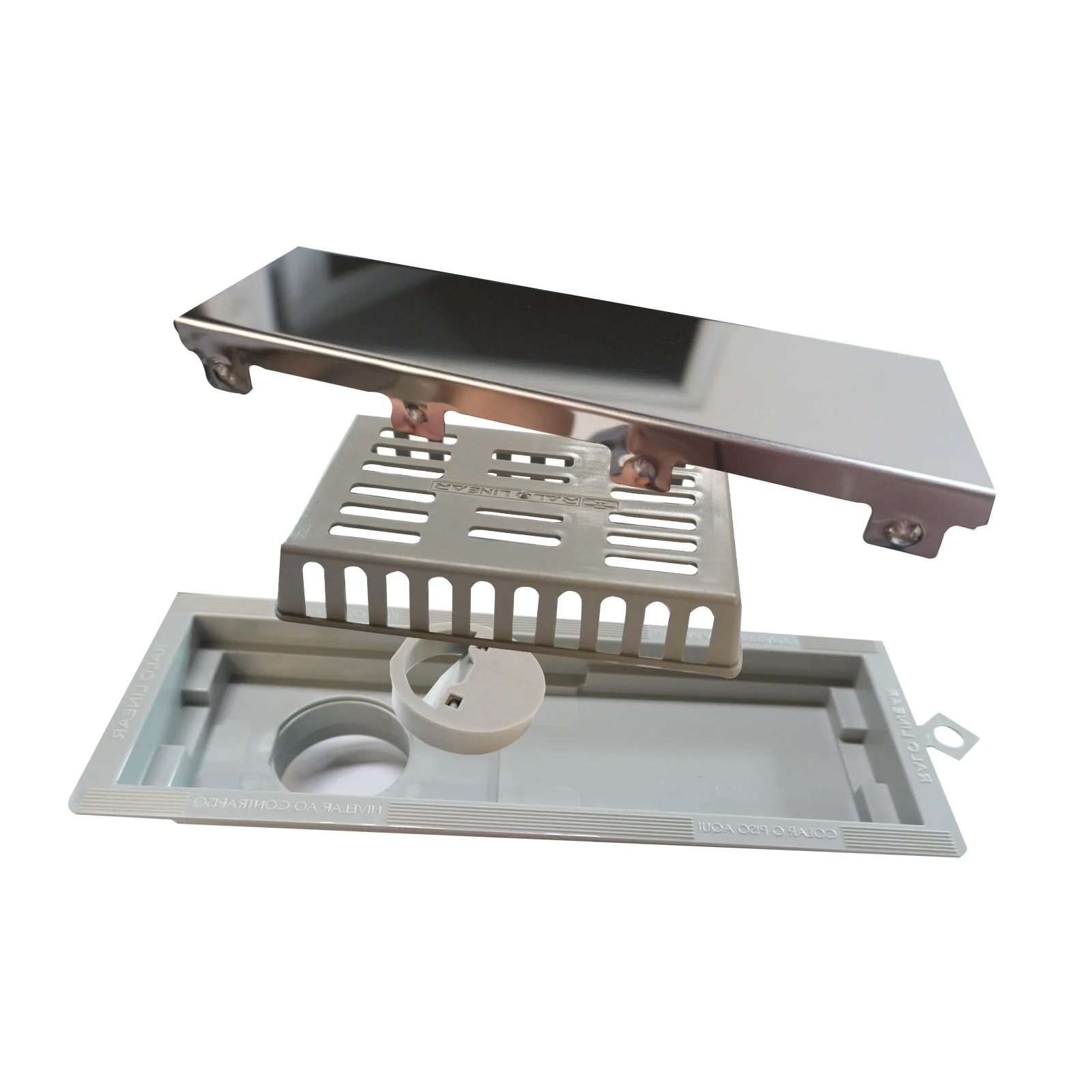 NOVII CROMO DESAGUE PERIMETRAL CON TAPA ABS RECTANGULAR 250 MM PERFORADA 2936