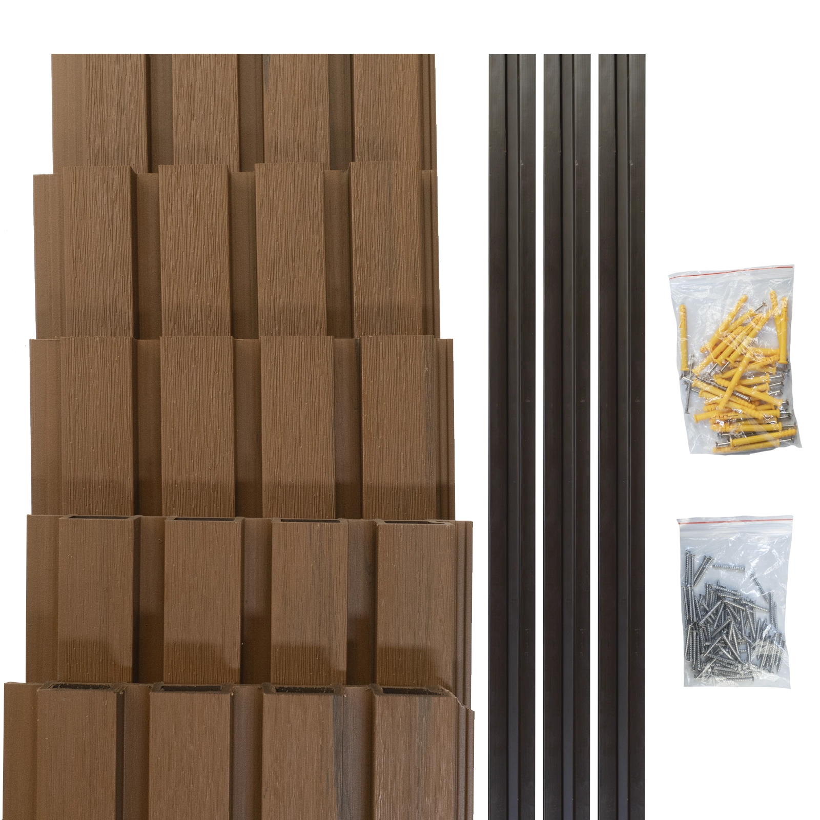 KIT WALL PANEL DUVAR WPC PARA EXTERIOR COLOR TECA