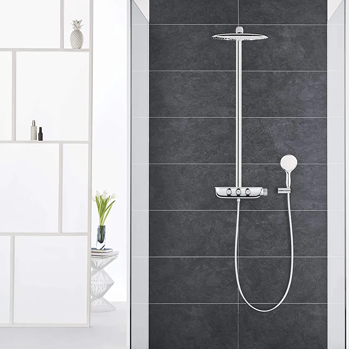 SISTEMA DE DUCHA TERMOSTATO CON BARRA, MANGUERA, TELEFONO Y CABEZA SMARTCONTROL