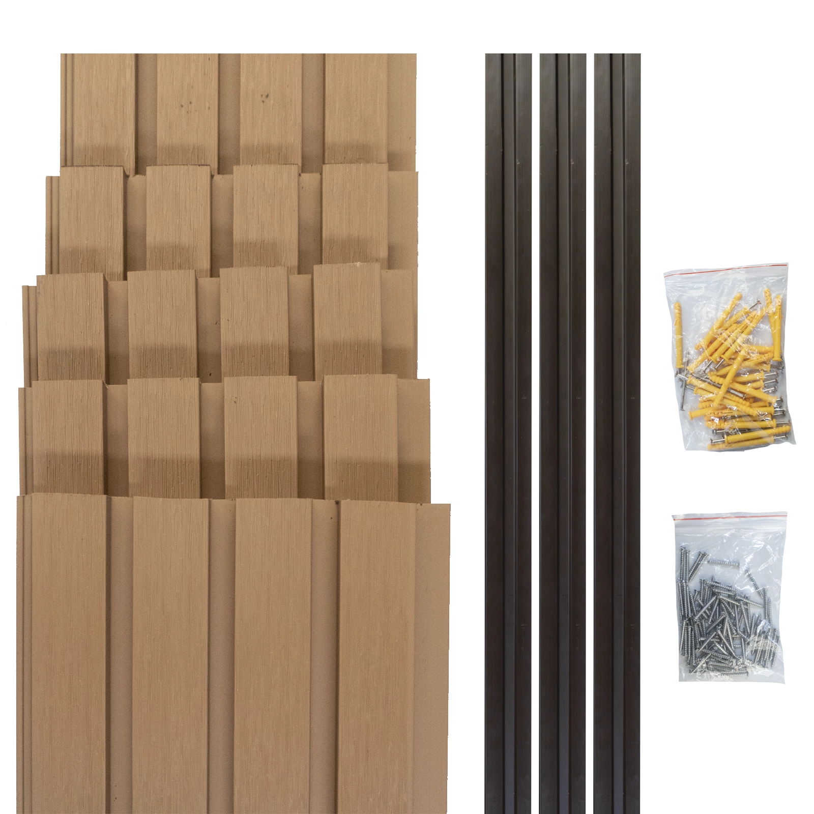 KIT WALL PANEL DUVAR WPC PARA EXTERIOR COLOR MAPLE