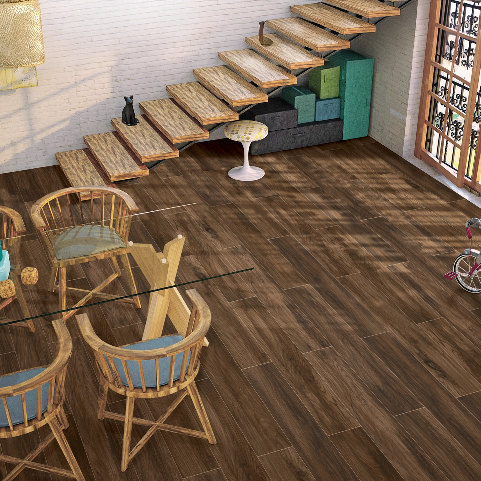 WOOD STRIP DARK BROWN 5701 MATE RECT. 20 x 120