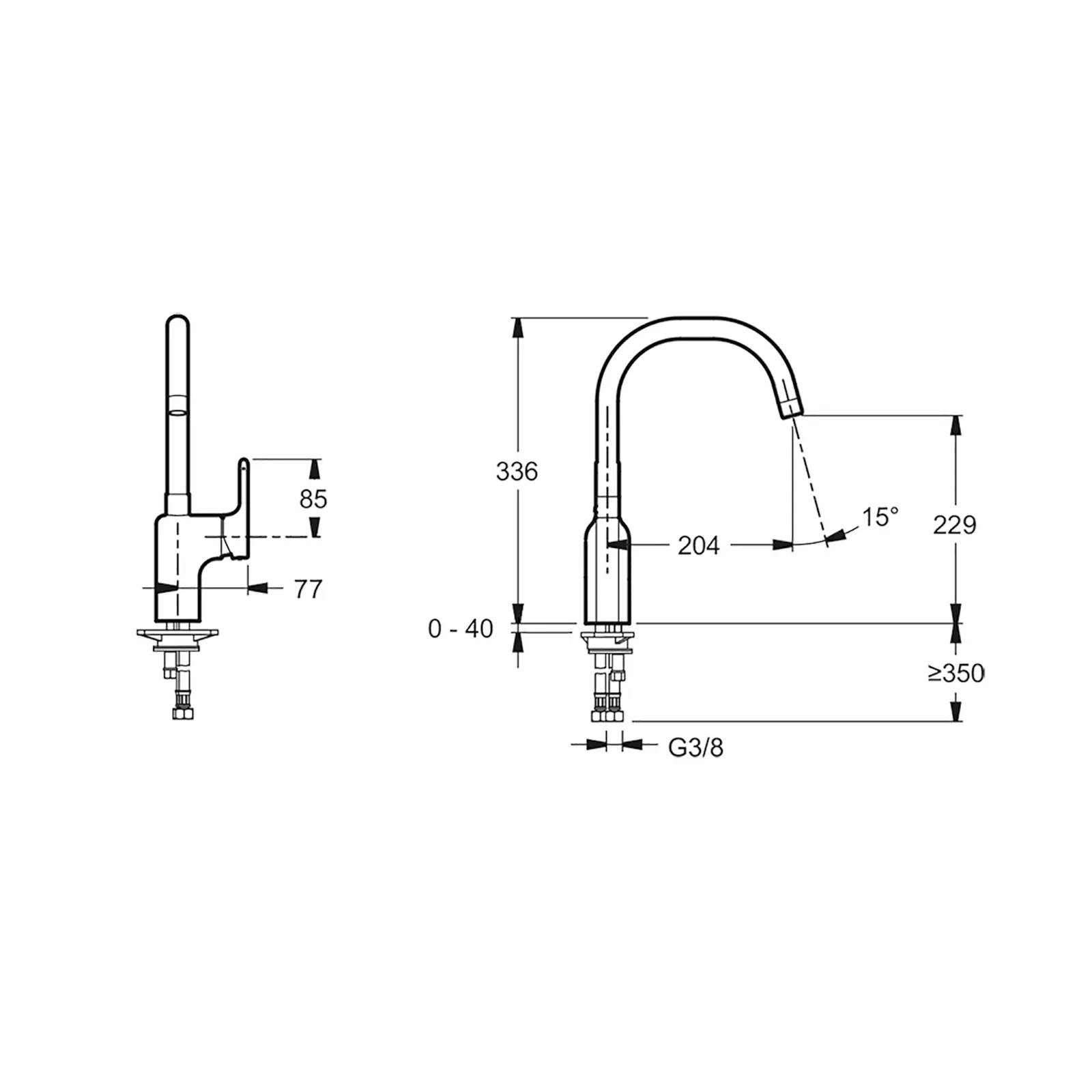 GRIFO DE COCINA MONOMANDO CUELLO DE GANSO Y PULL OUT SIMPLICE